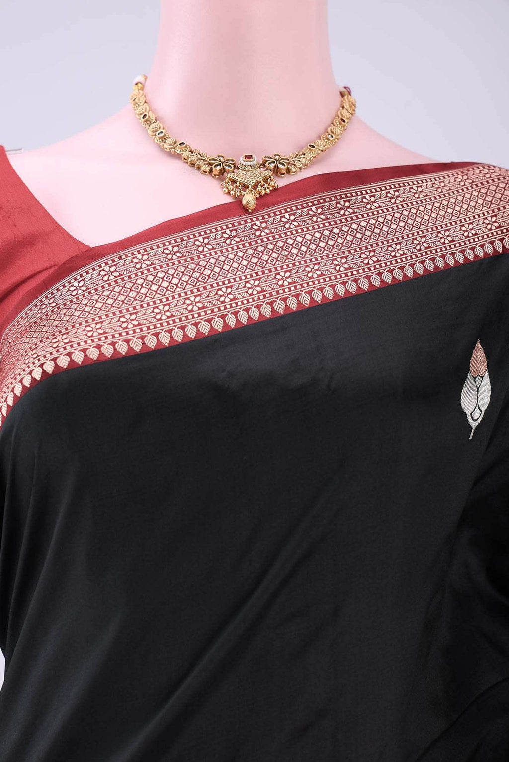 Black Dual Tone Banarasi Katan Silk Saree