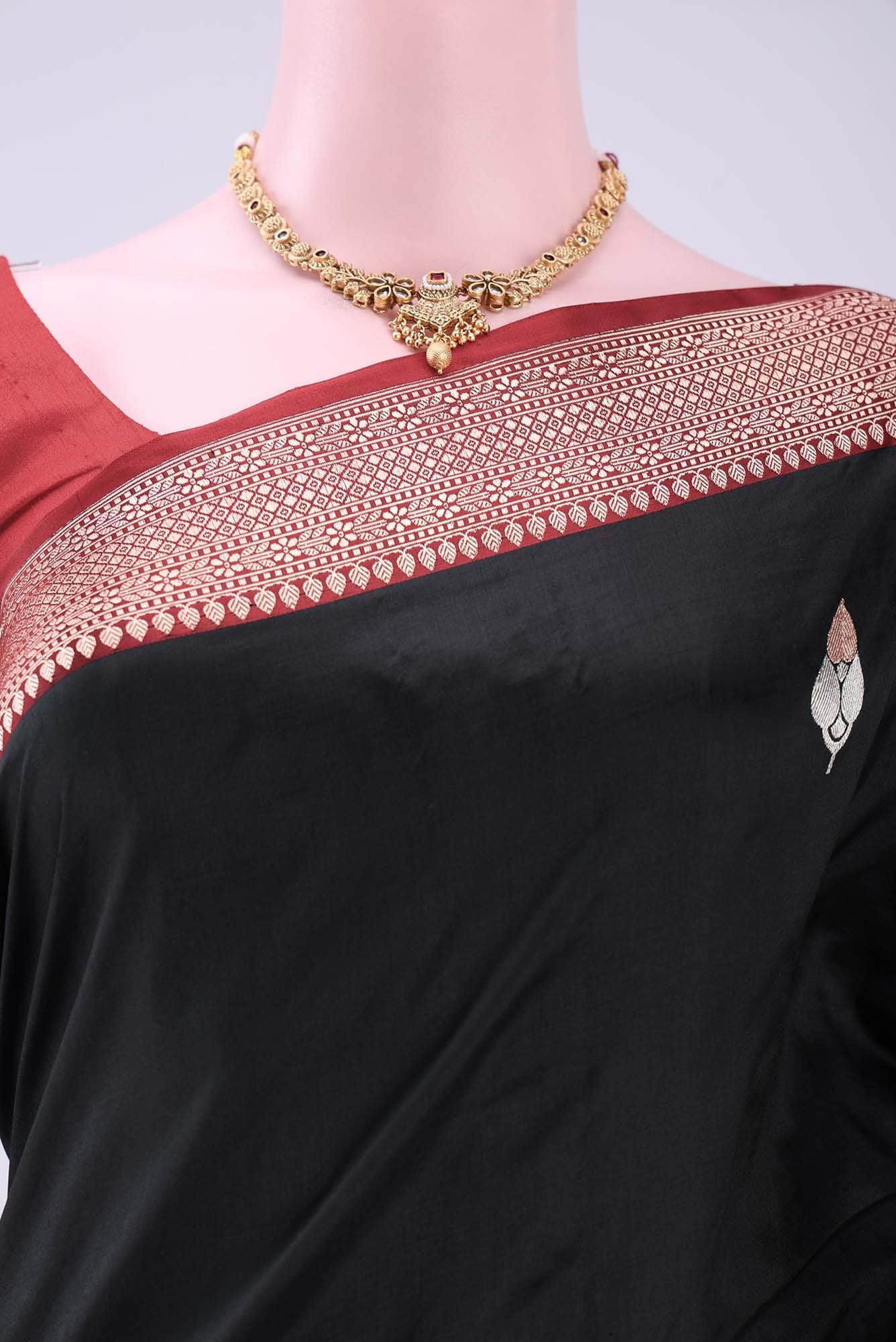 Black Dual Tone Banarasi Katan Silk Saree