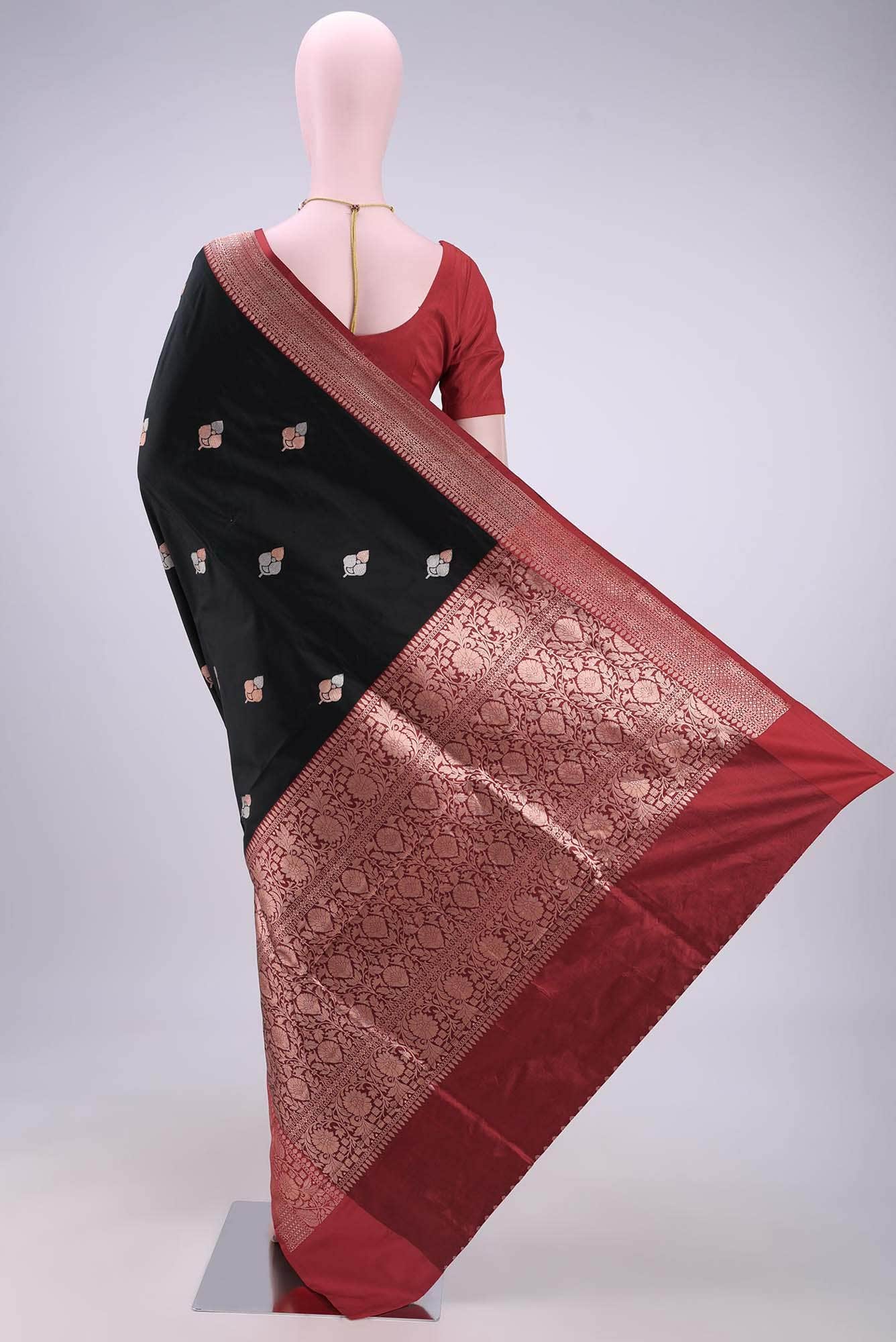 Black Dual Tone Banarasi Katan Silk Saree