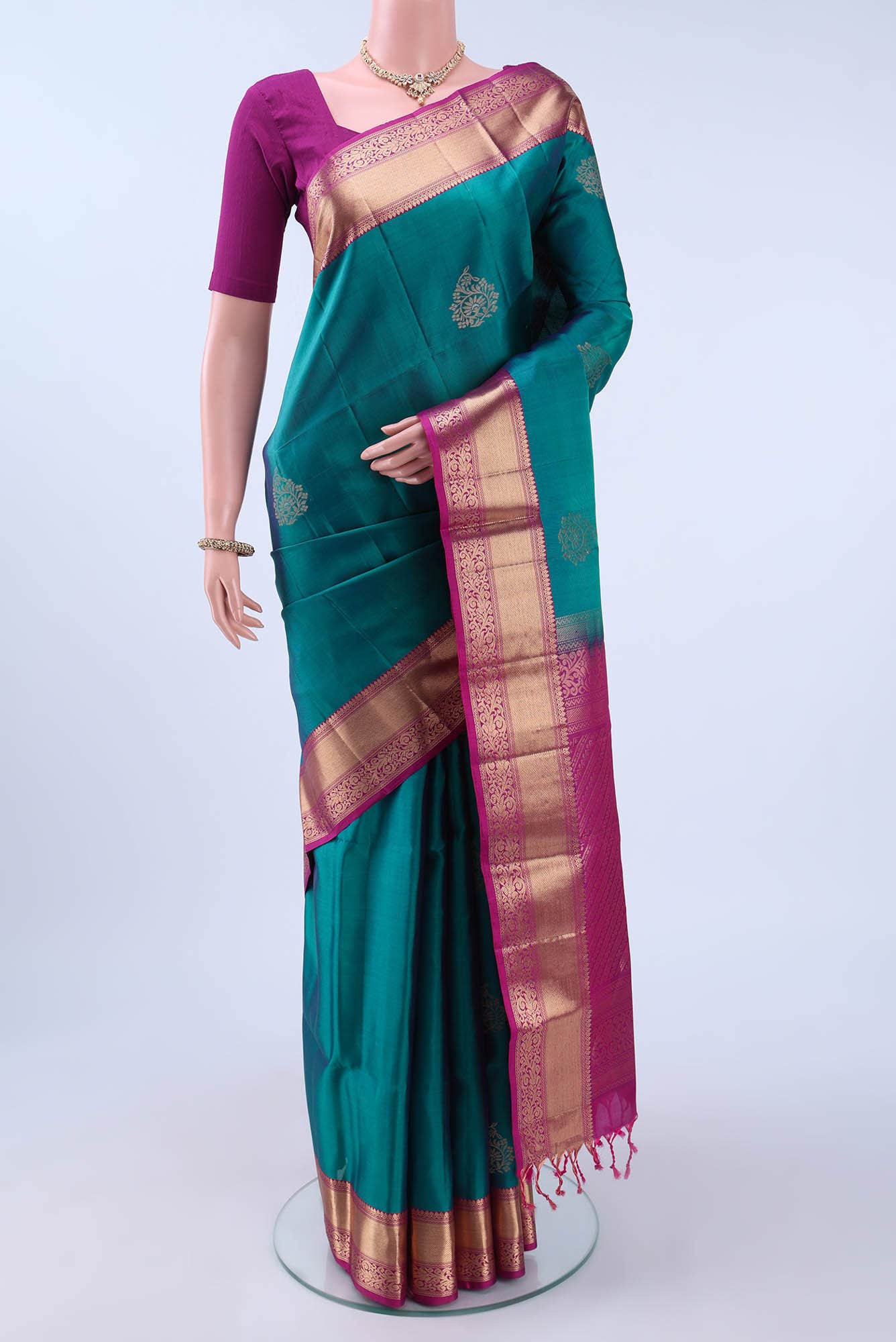Sea Green Soft Silk Saree