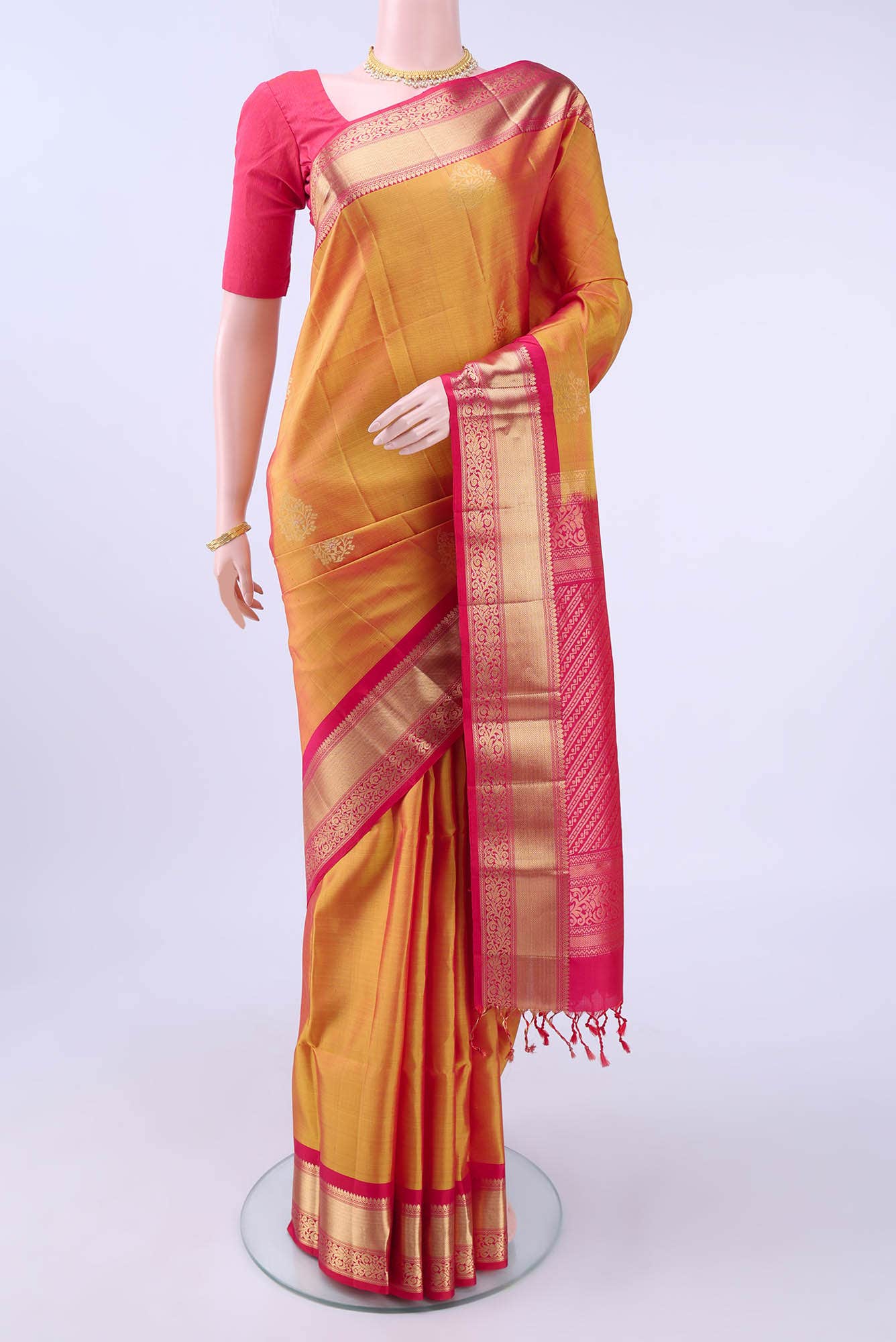 Brick Orange Soft Silk Saree