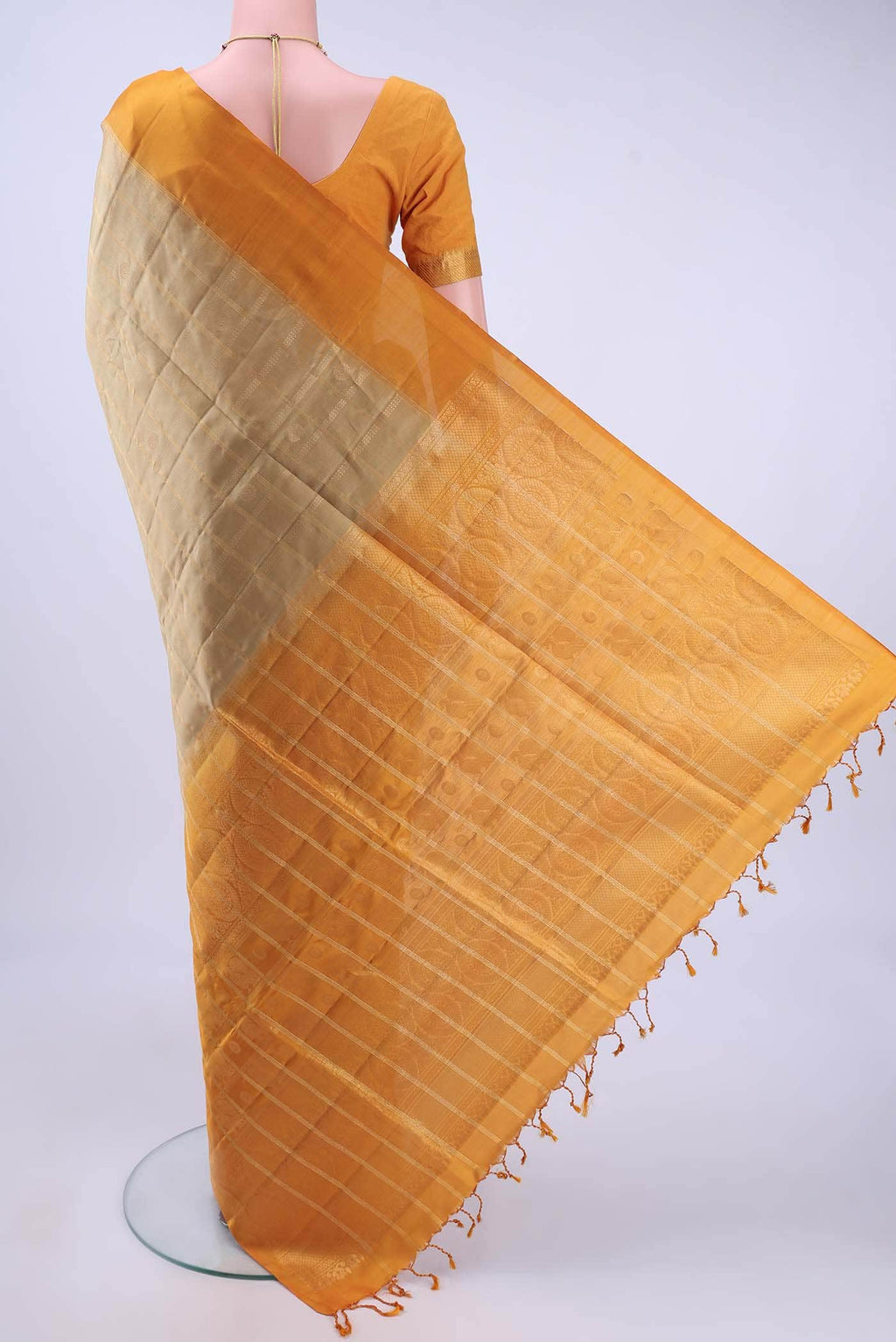Dark Beige Soft Silk Saree