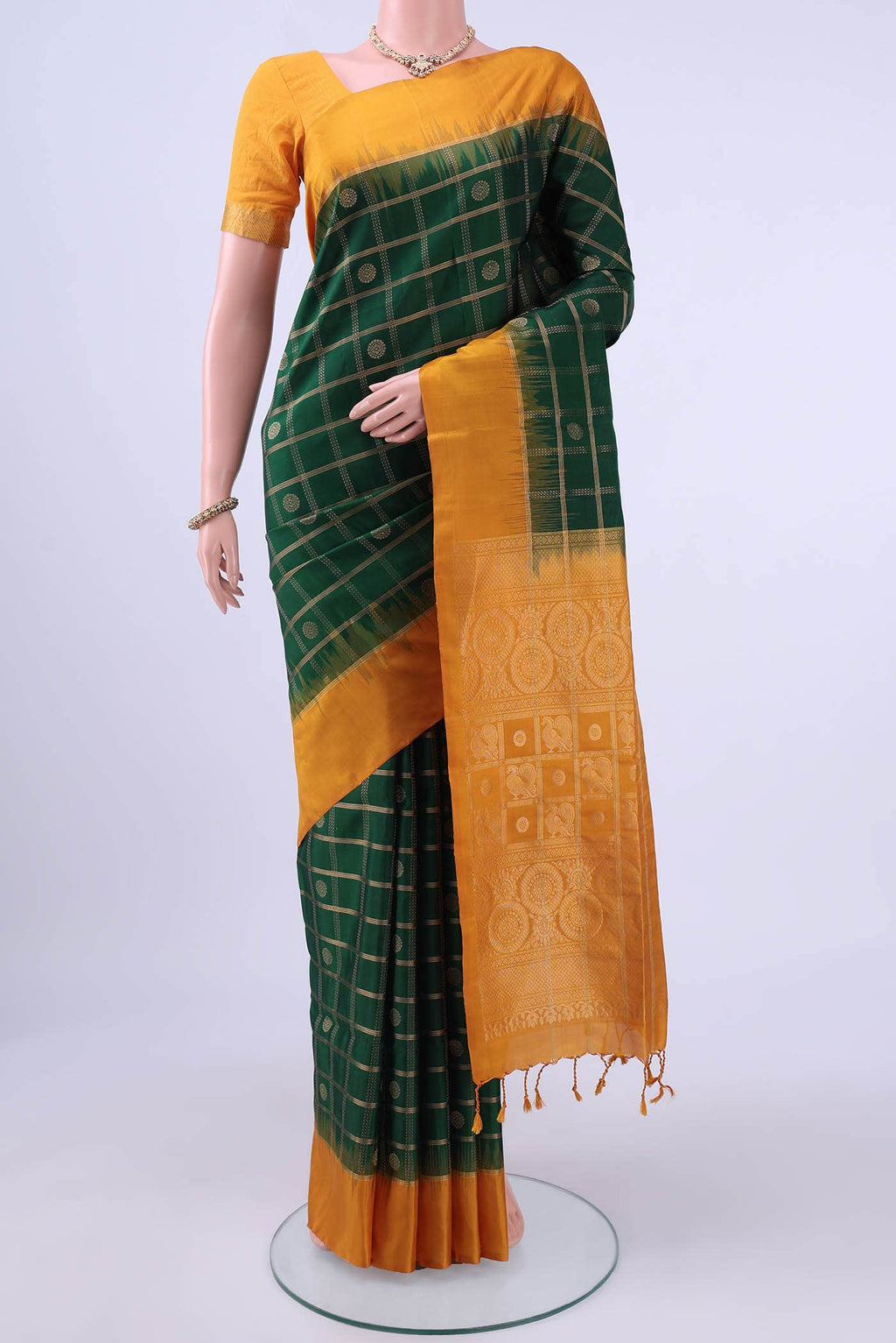 Bottle Green Soft Silk Saree