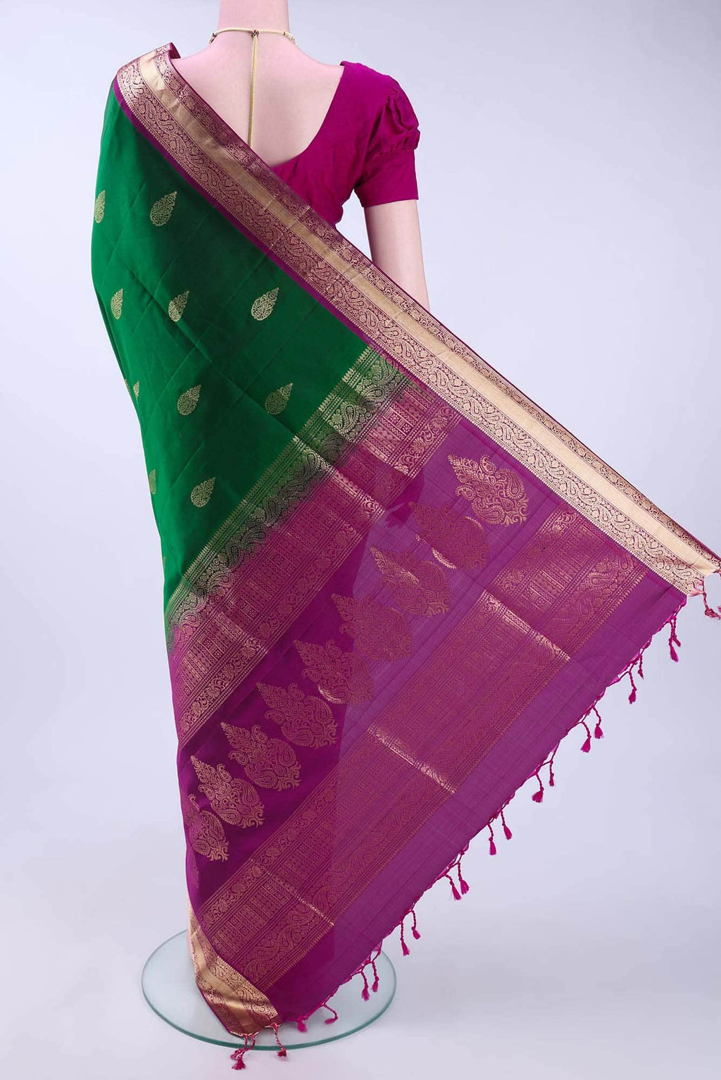 Bottle Green Soft Silk Saree