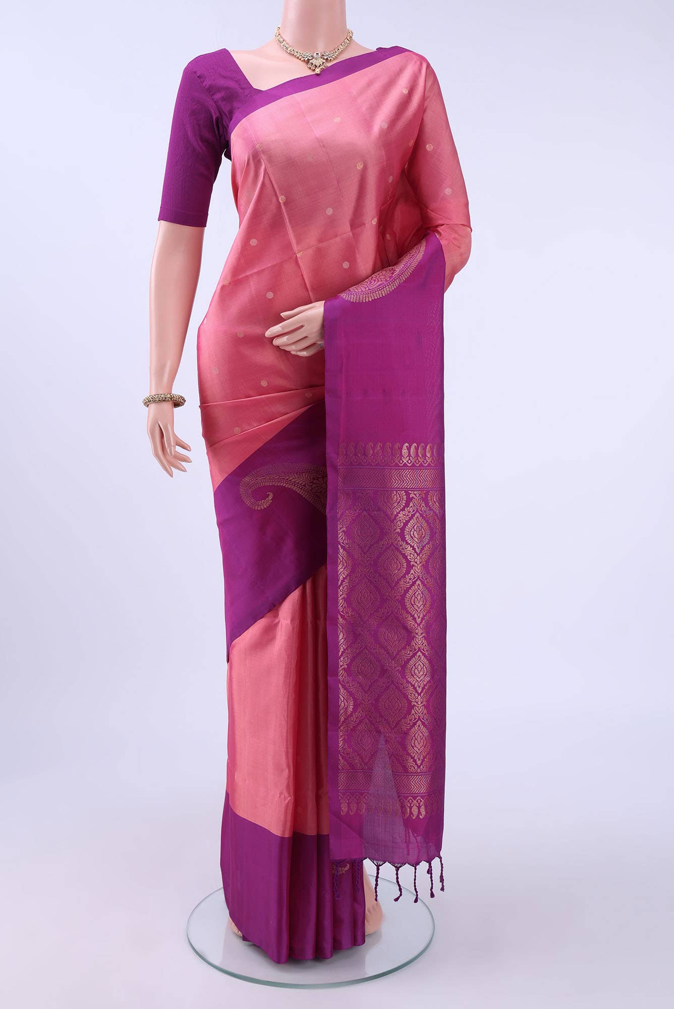 Peach Soft Silk Saree