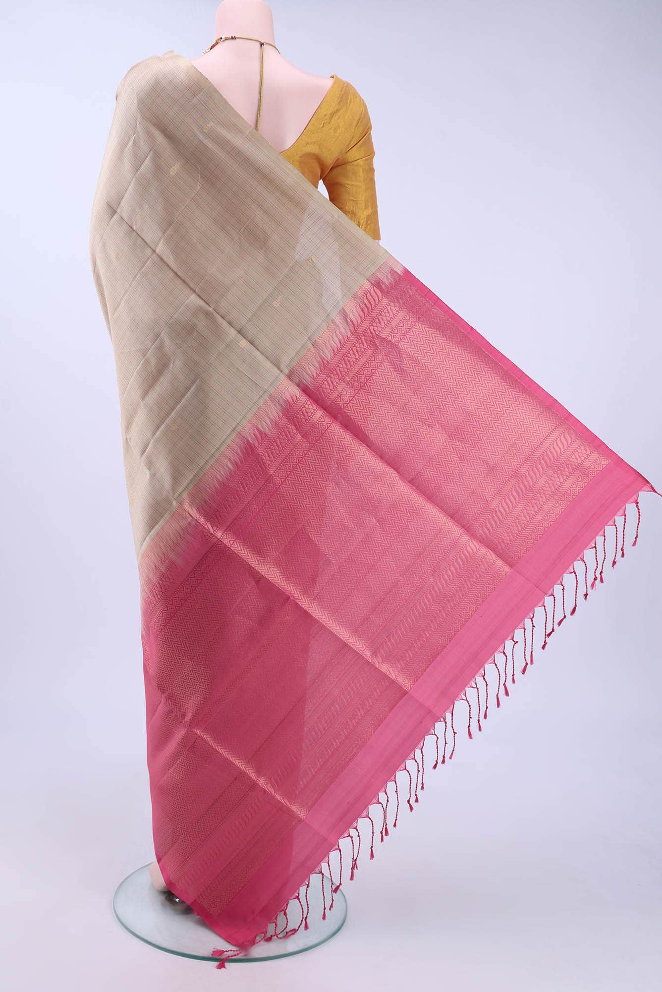 Beige Soft Silk Saree