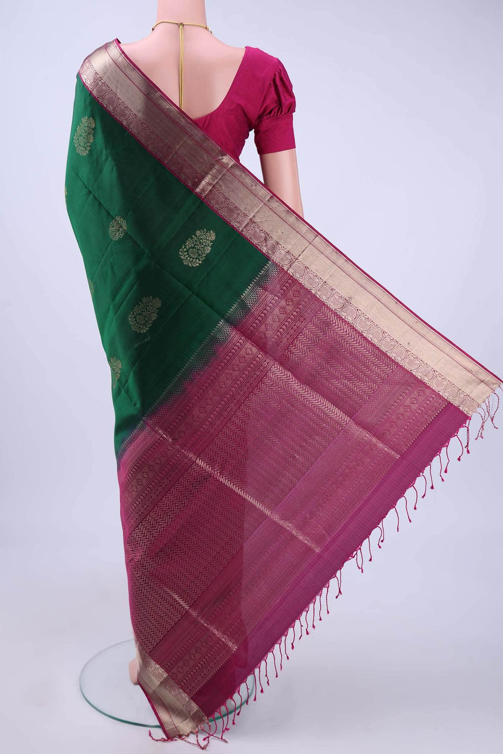 Bottle Green Soft Silk Saree