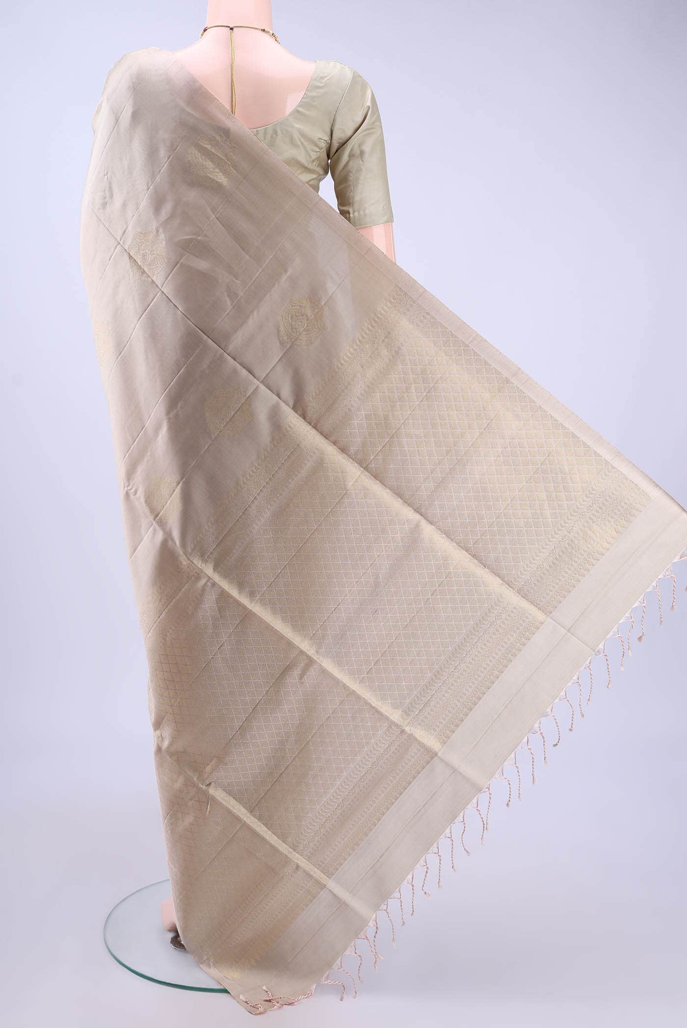 Beige Soft Silk Saree