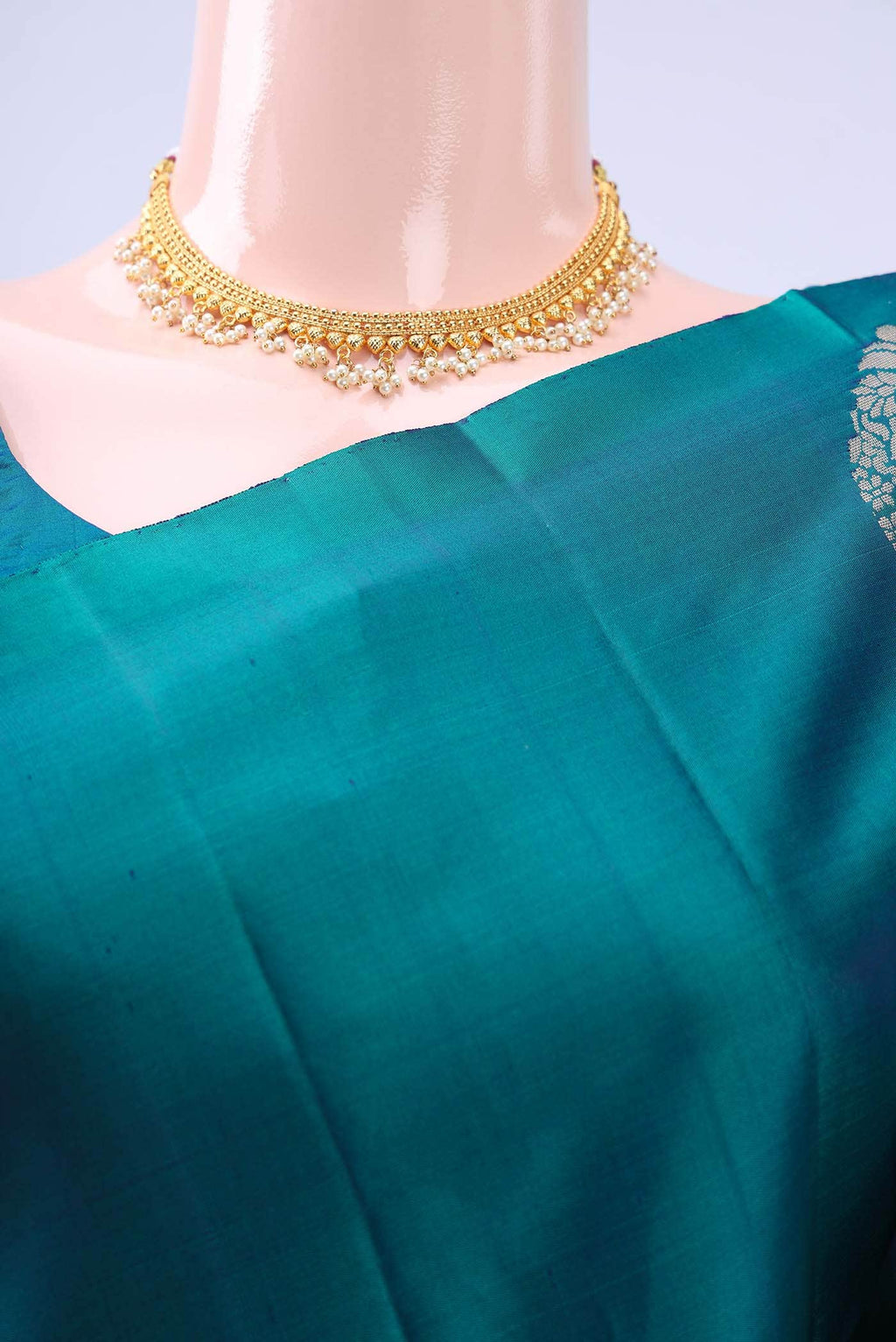 Peacock Blue Soft Silk Saree