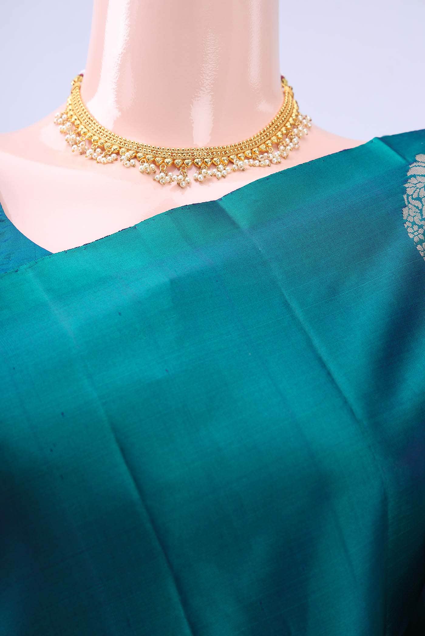 Peacock Blue Soft Silk Saree