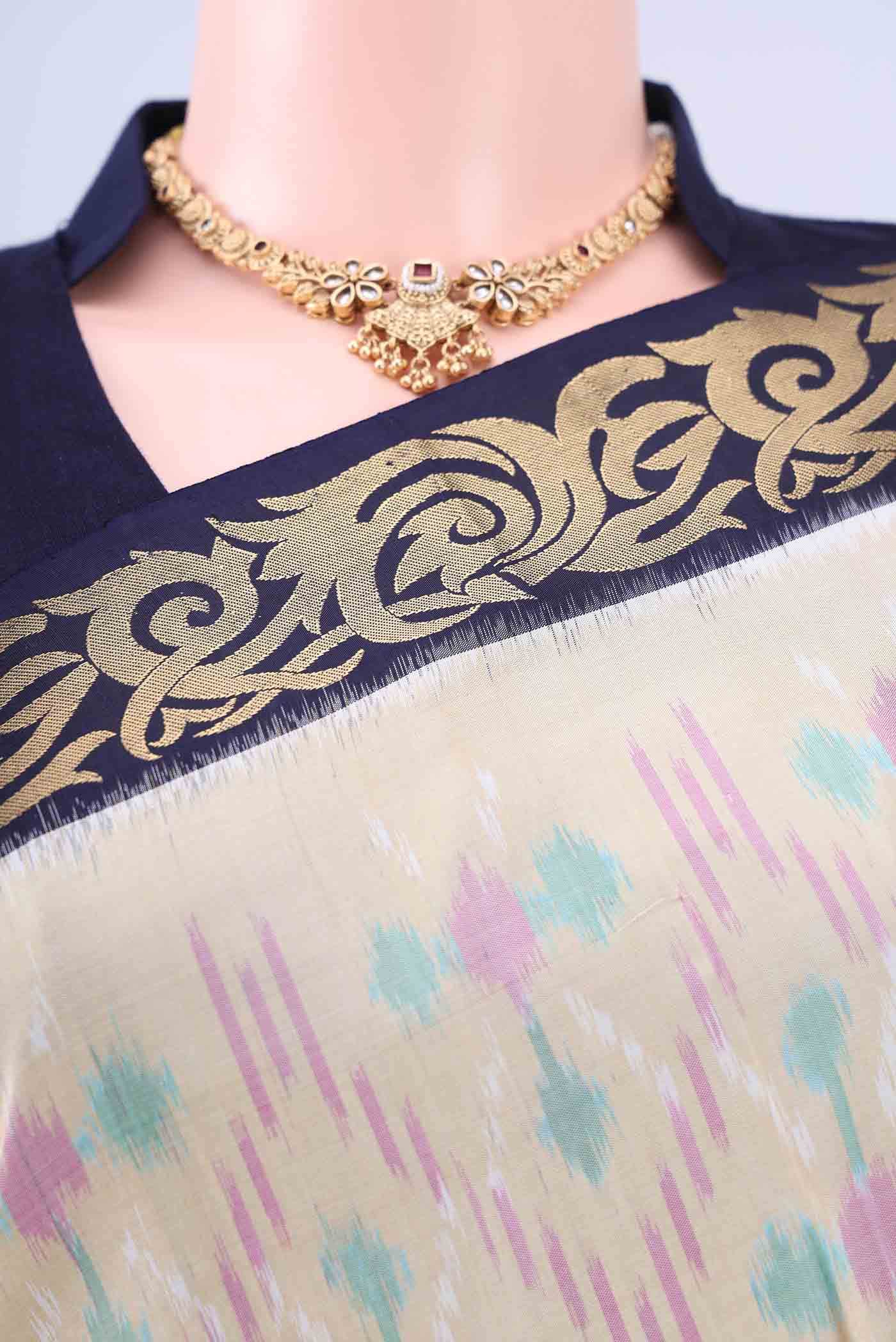 Beige Soft Silk Saree