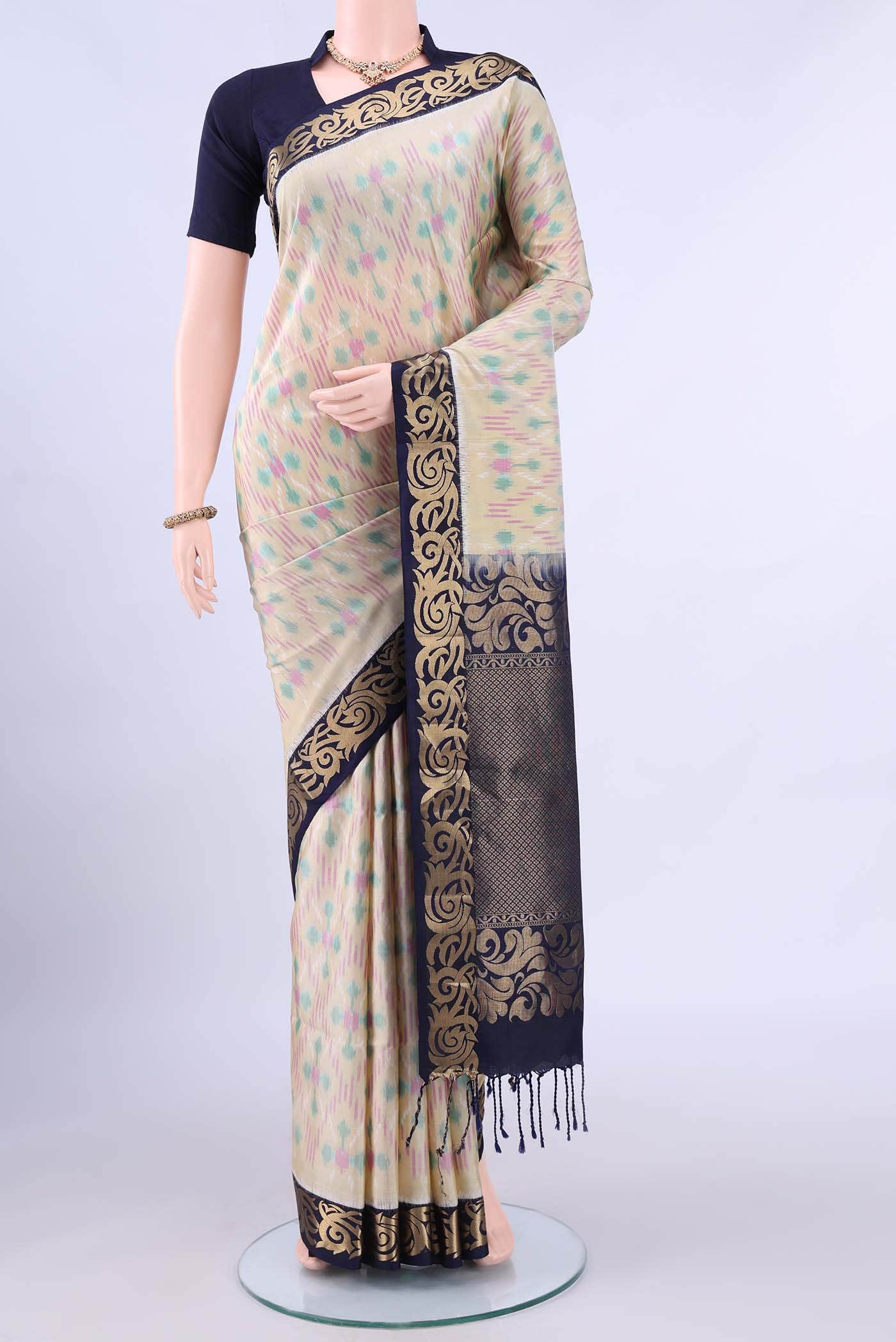 Beige Soft Silk Saree