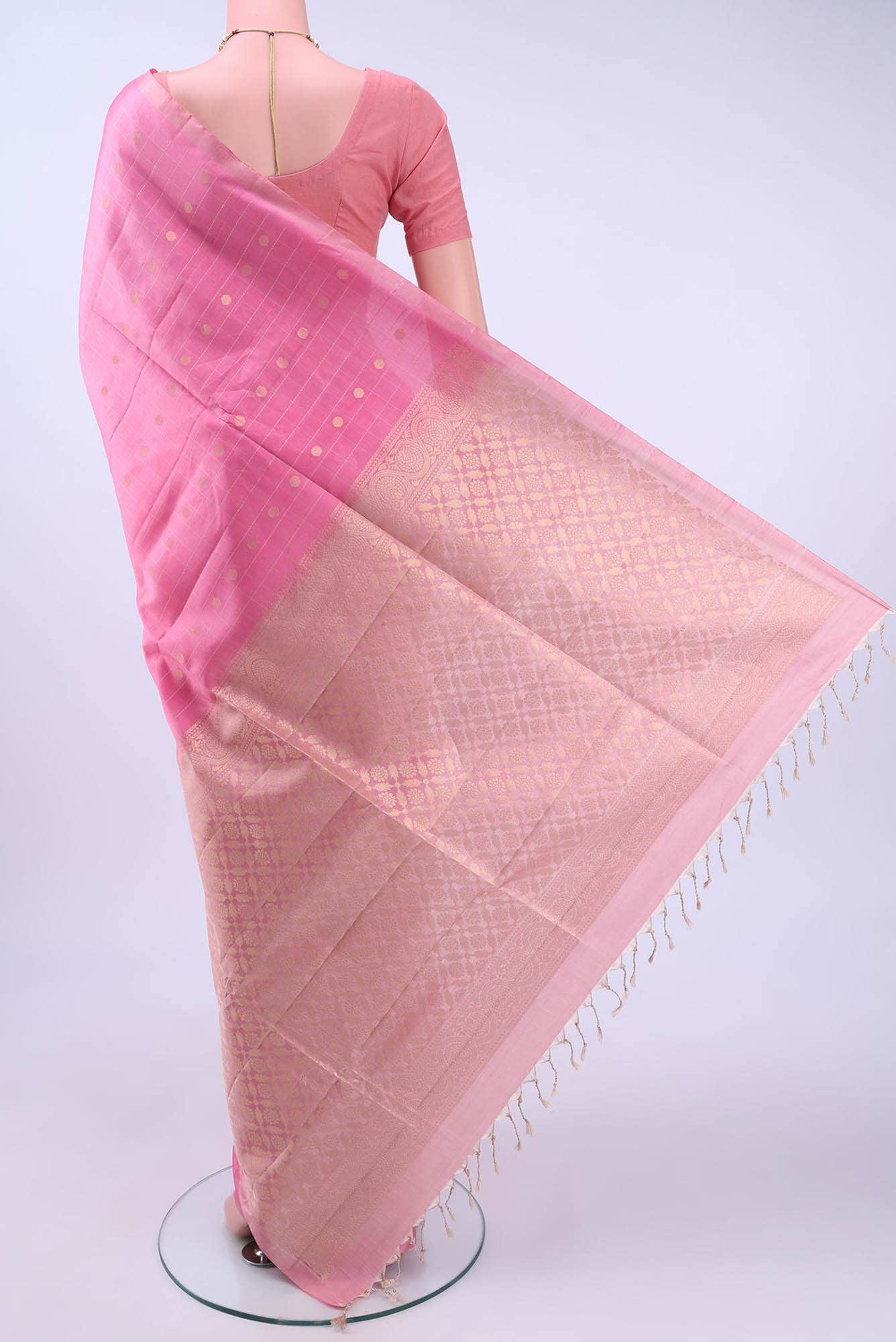 Rose pink Soft Silk Saree