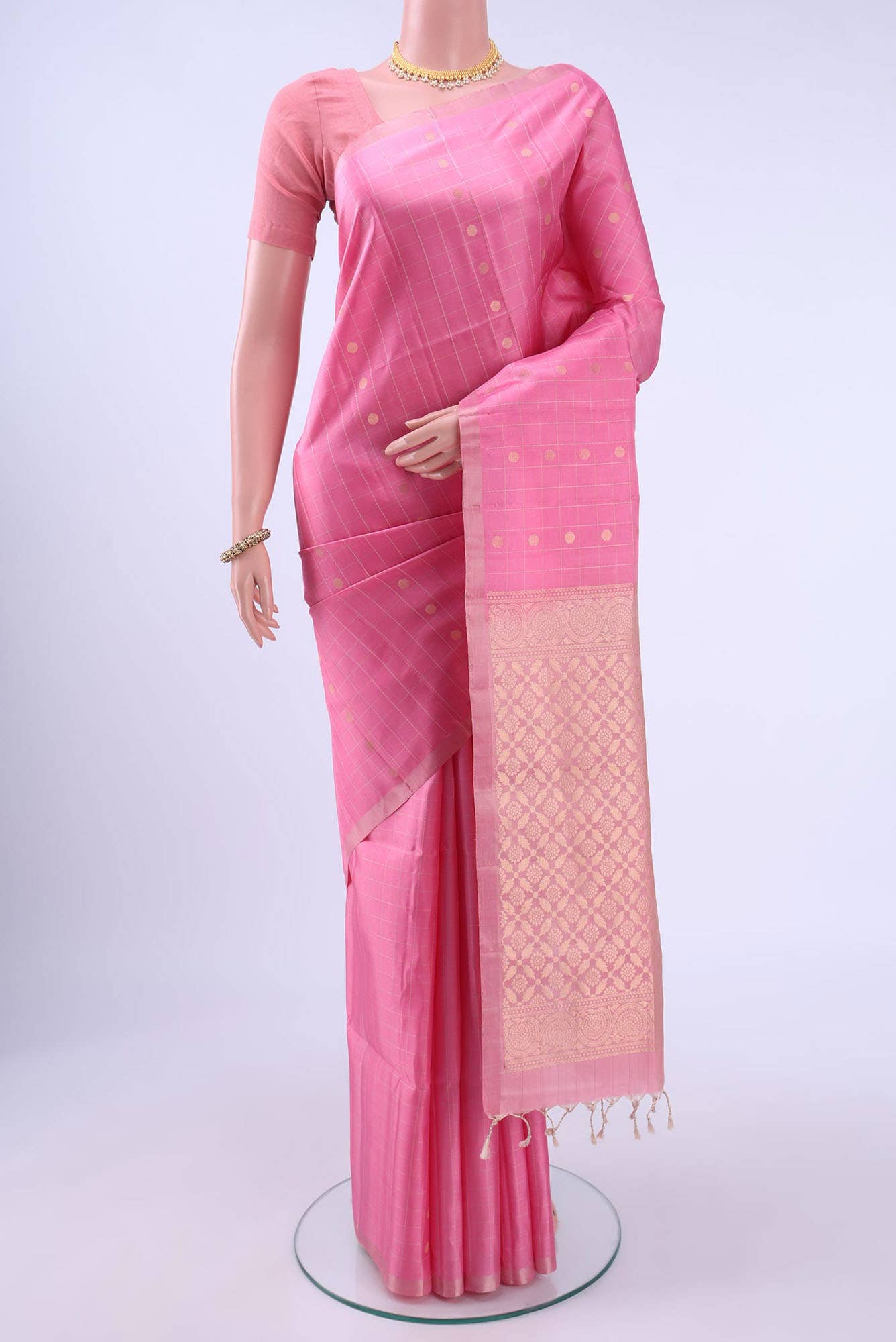 Rose pink Soft Silk Saree