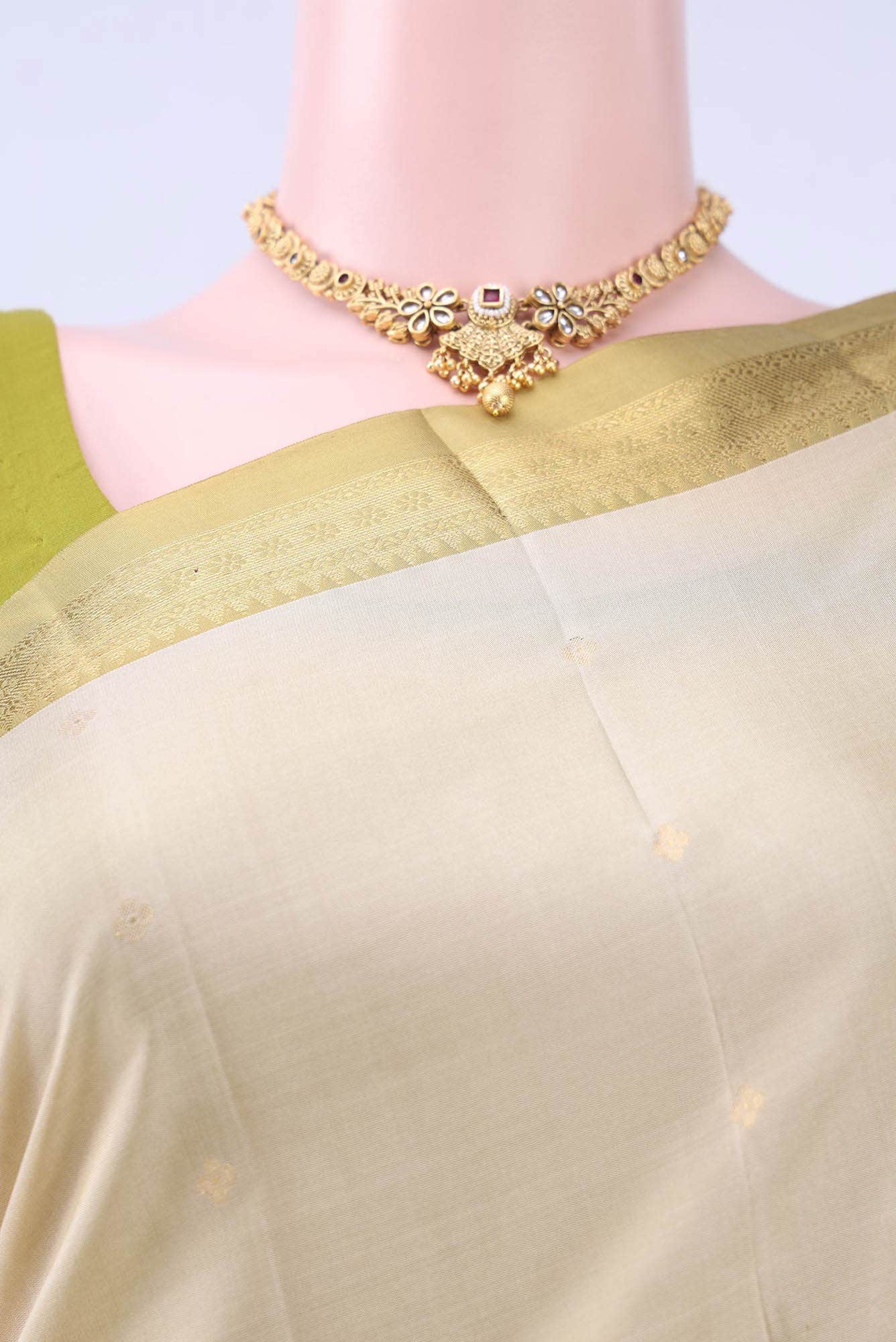 Beige Soft Silk Saree