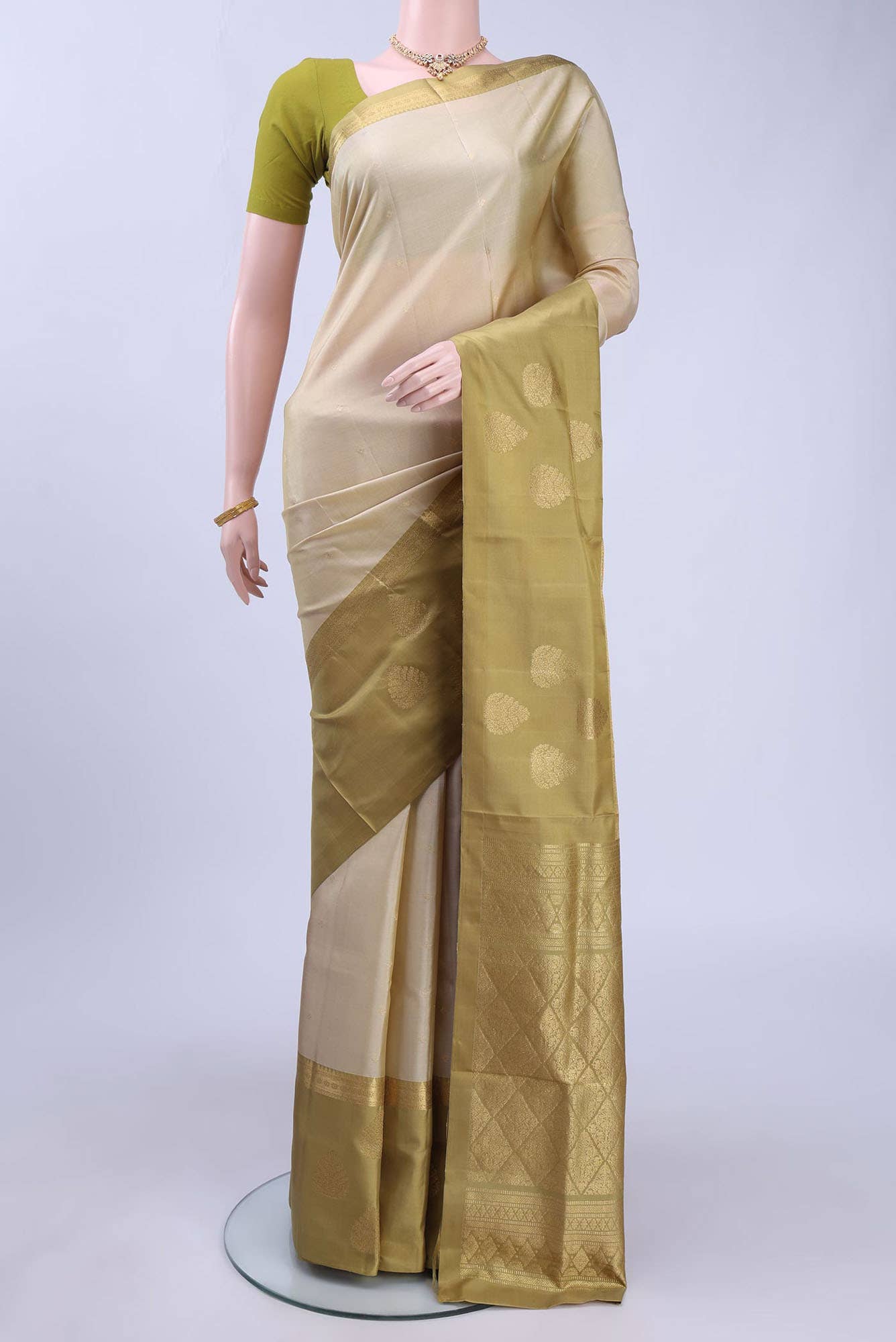 Beige Soft Silk Saree