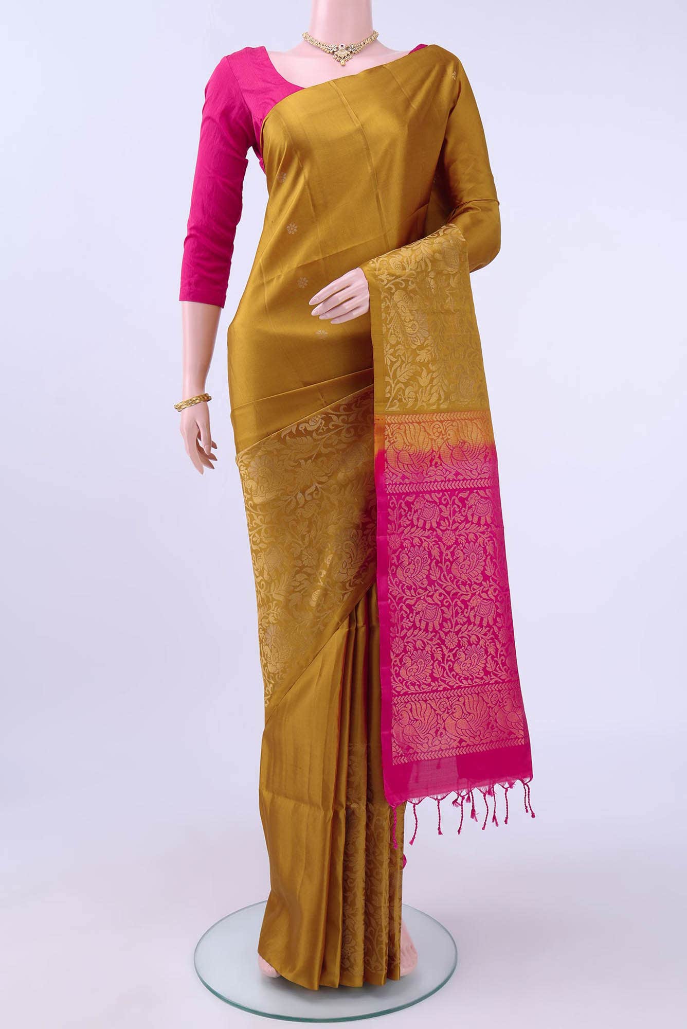 Mustard Soft Silk Saree