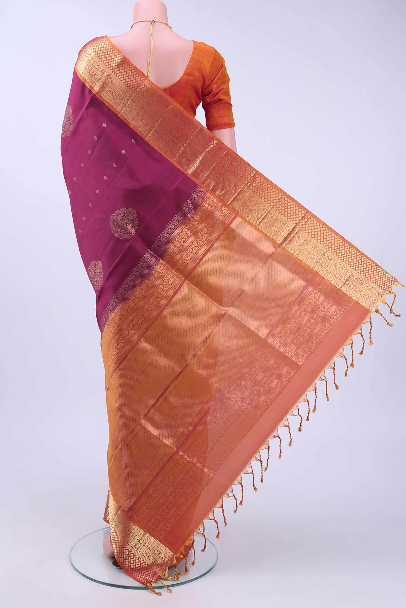 Burgundy Soft Silk Saree
