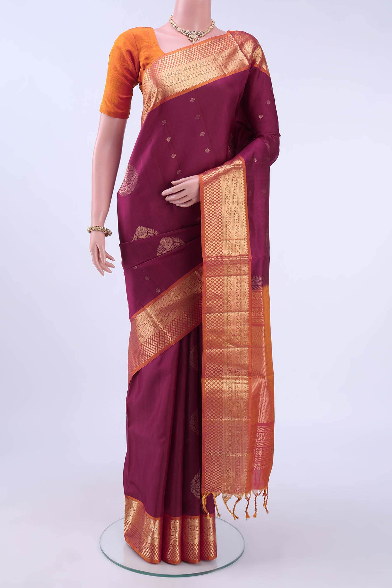 Burgundy Soft Silk Saree