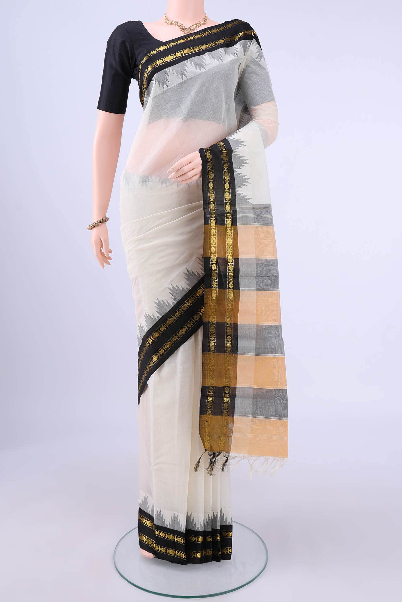 Off White Kanchi Cotton Saree