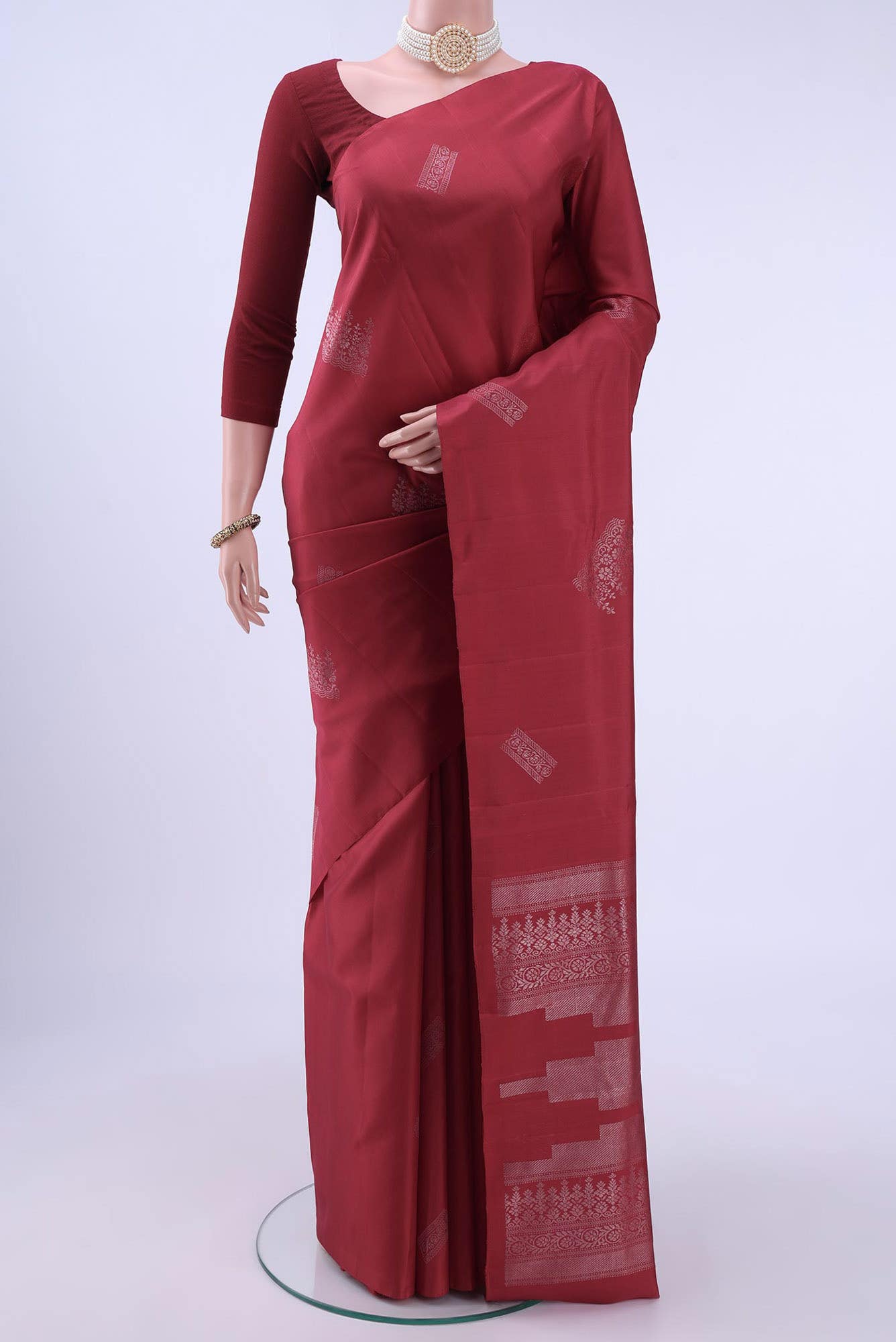 Maroon Soft Silk Saree