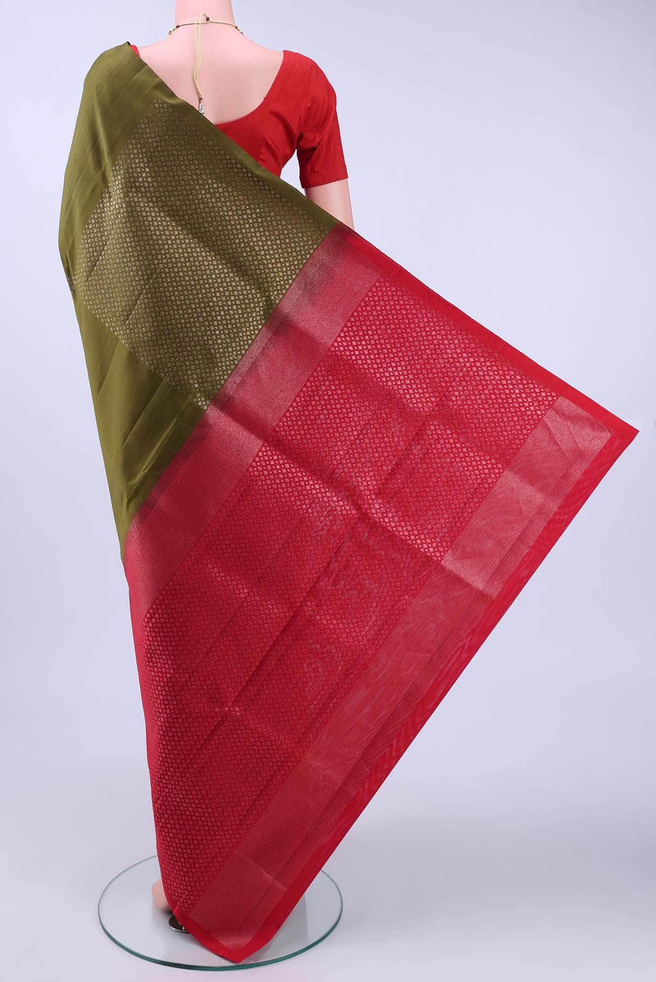 Mehandi Green Soft Silk Saree