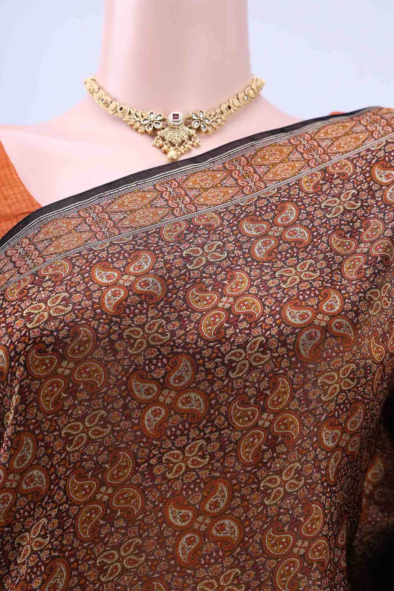 Brown Baluchari Silk Saree