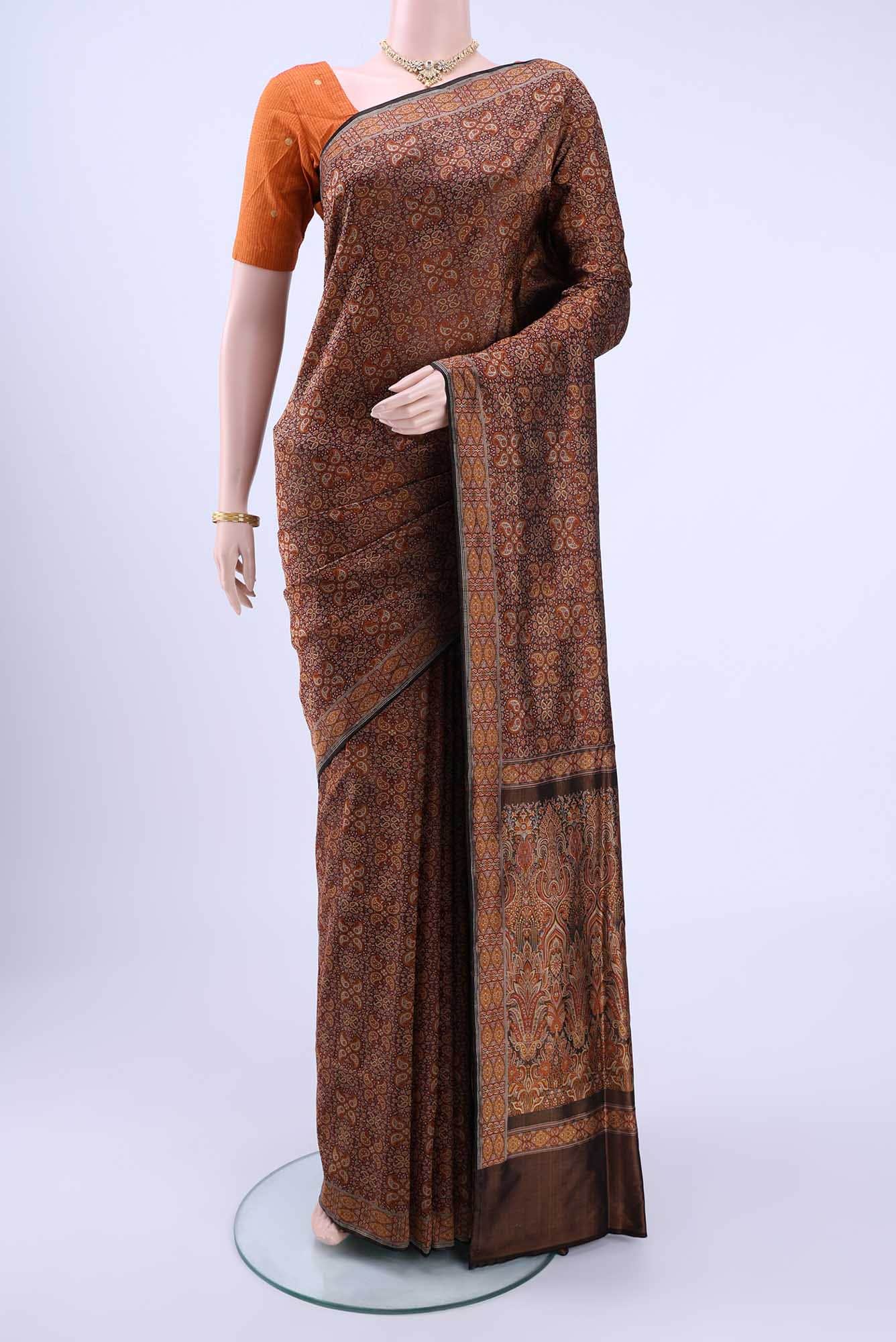 Brown Baluchari Silk Saree