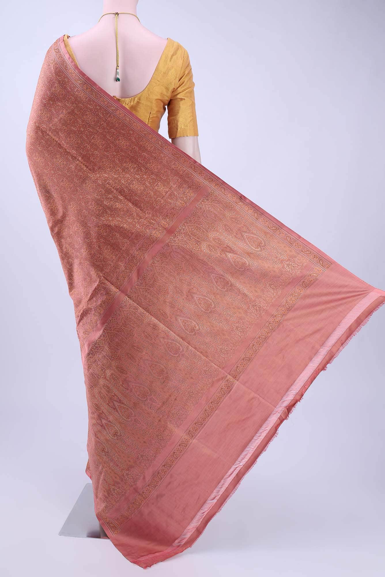Coral Baluchari Silk Saree