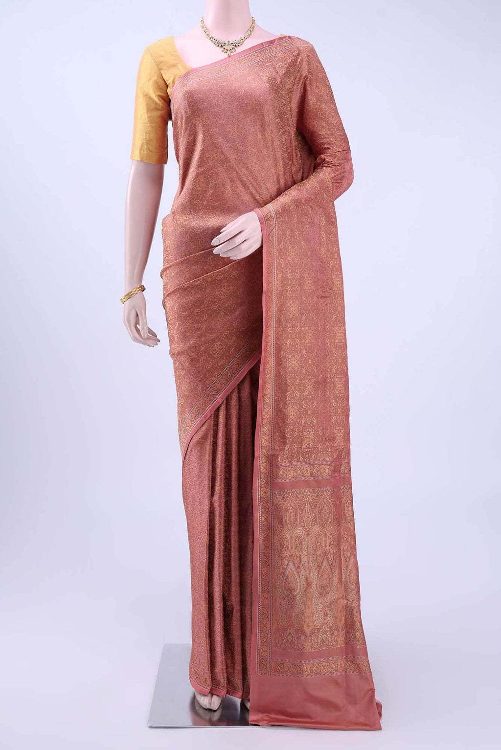 Coral Baluchari Silk Saree
