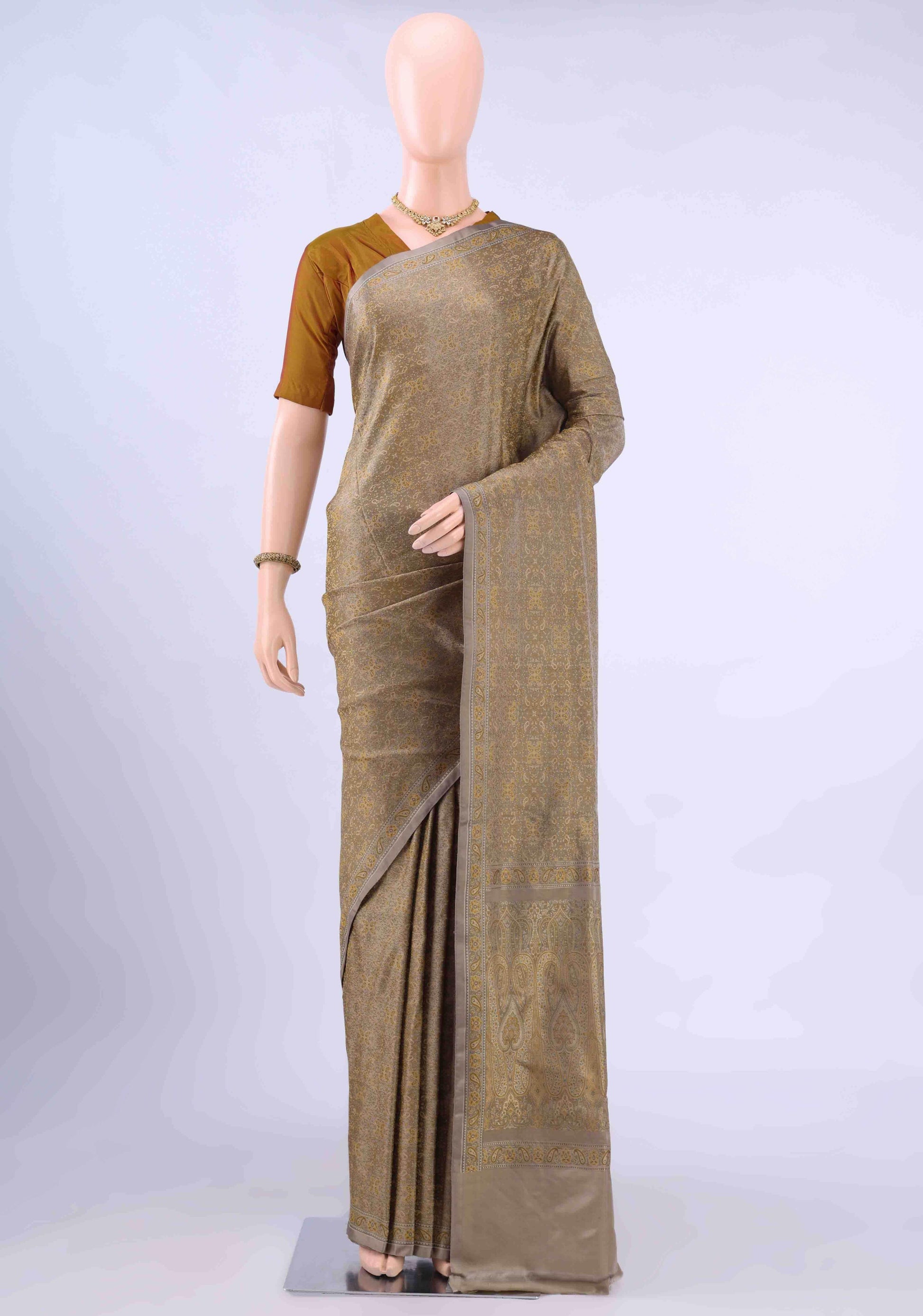 Davys Grey Banarasi Saree