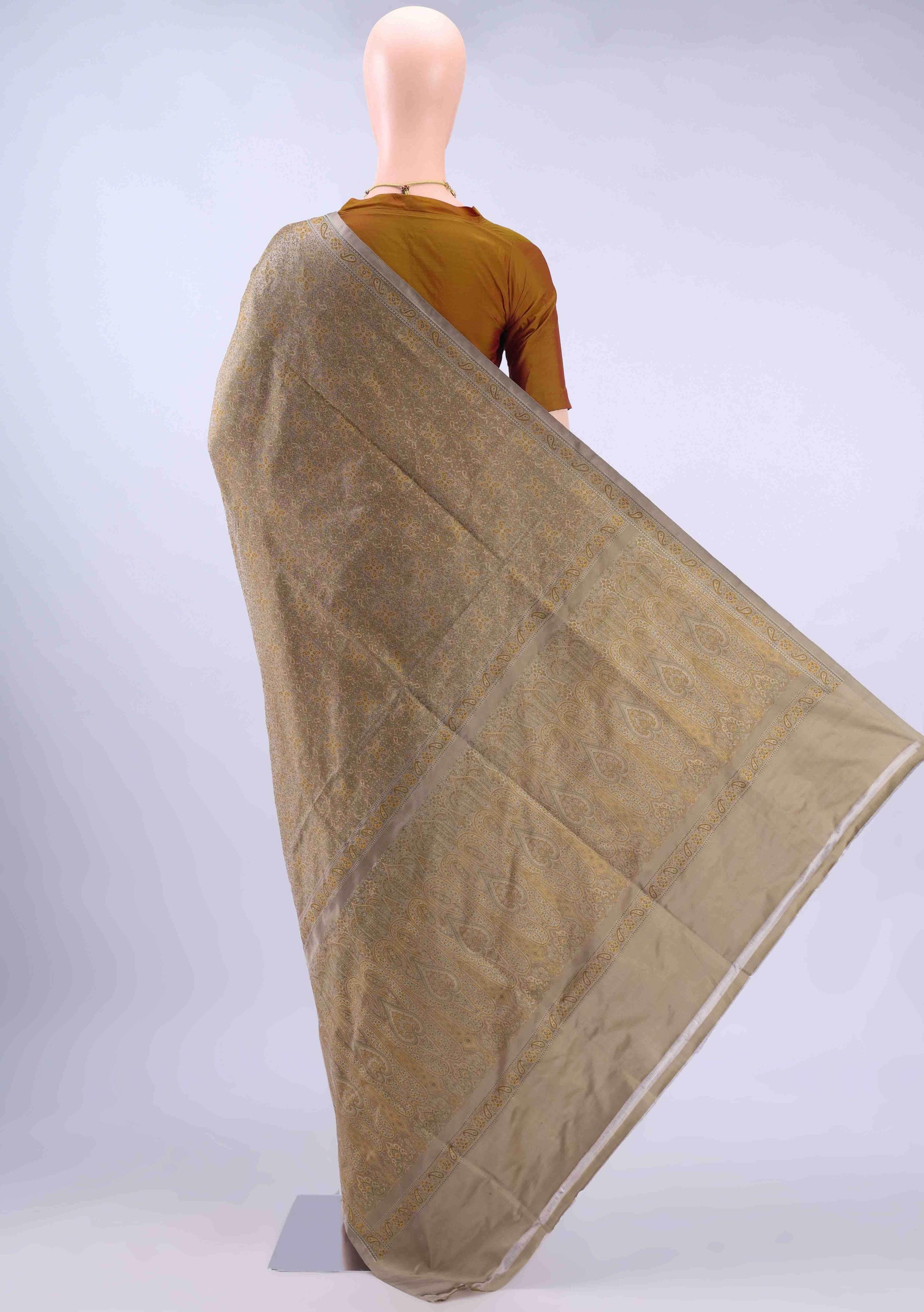 Davys Grey Banarasi Saree