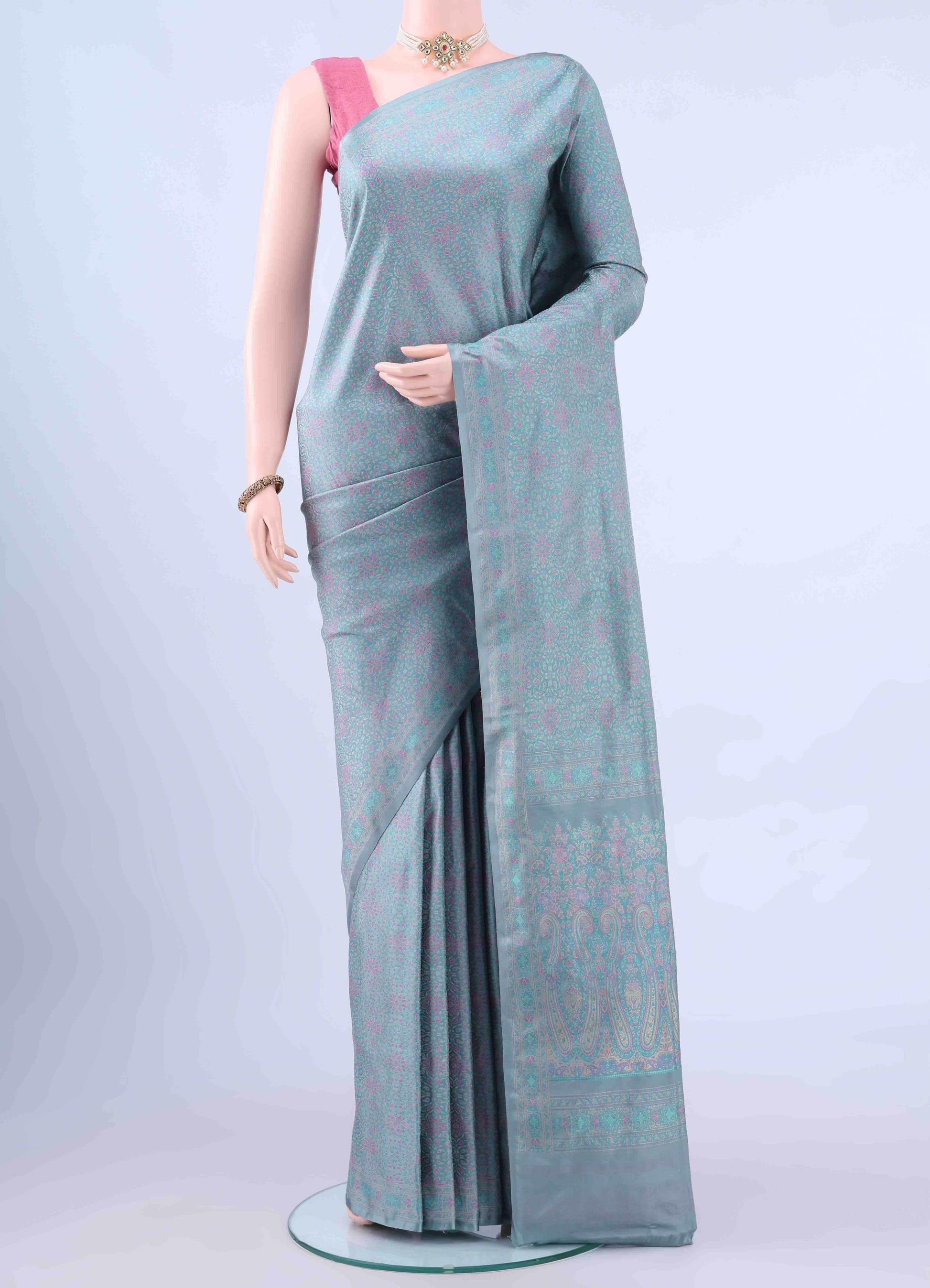 Sky Blue Banarasi Saree