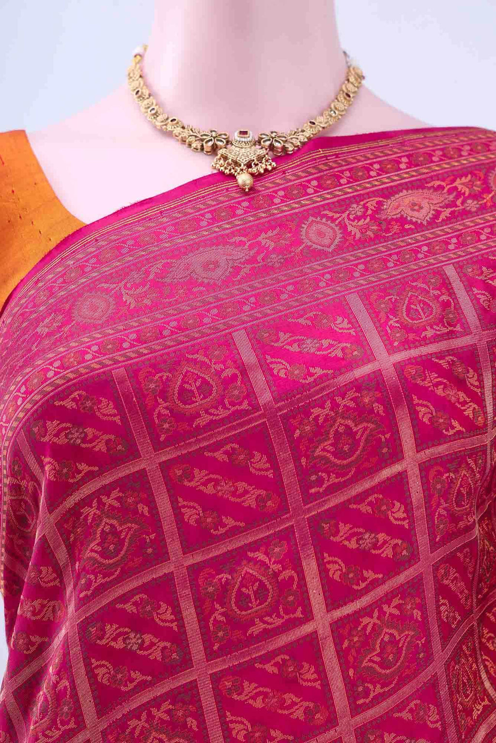 Dark Pink Banarasi Saree
