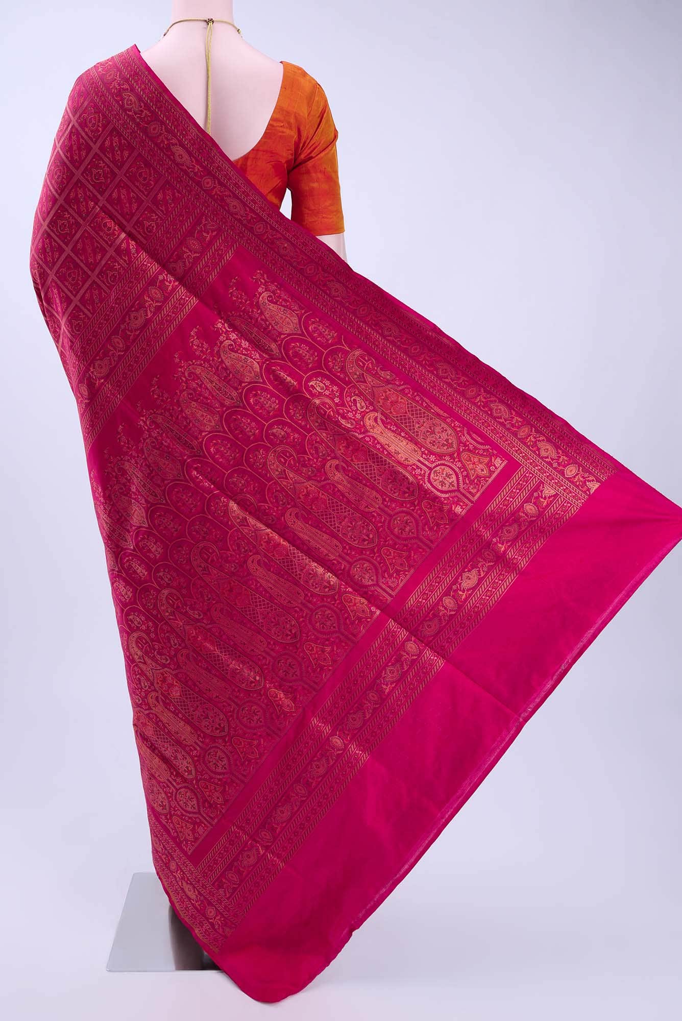 Dark Pink Banarasi Saree