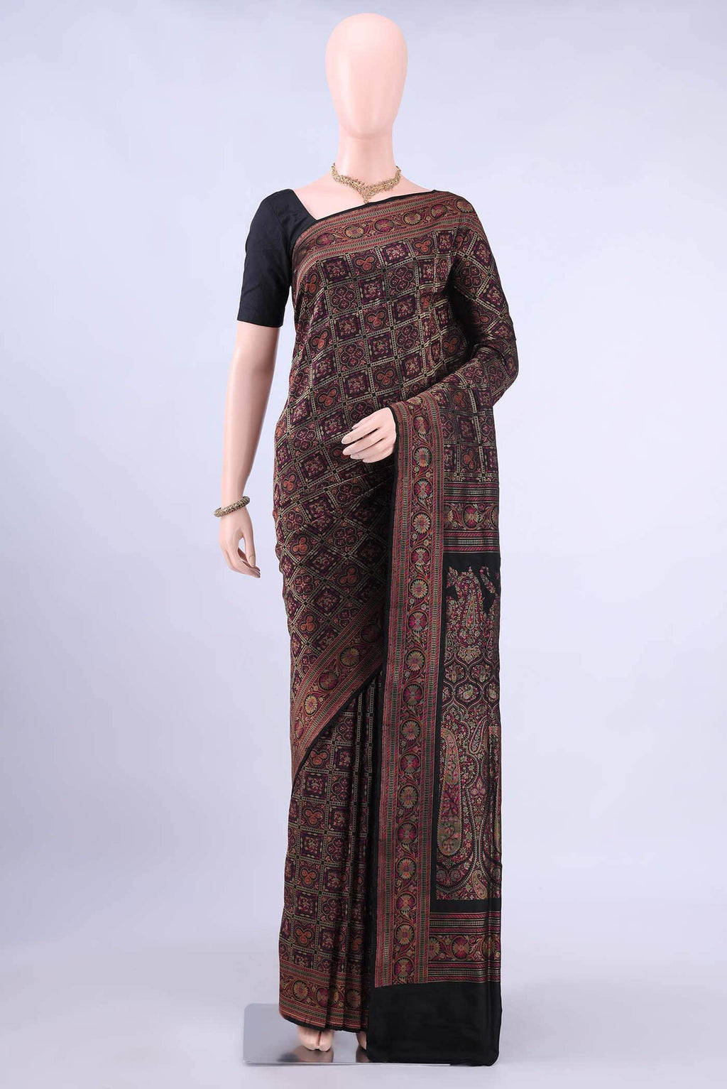 Black Banarasi Jamavar Saree