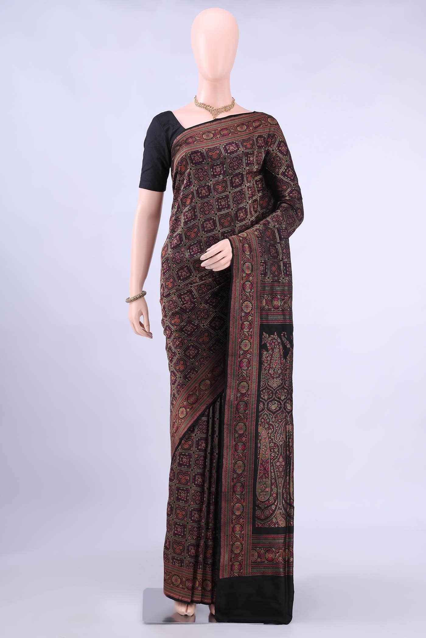 Black Banarasi Jamavar Saree