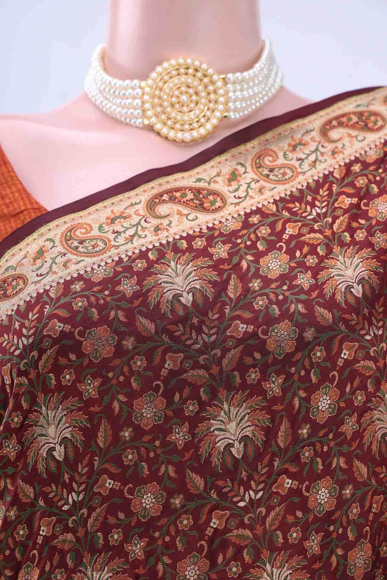 Brown Baluchari Silk Saree
