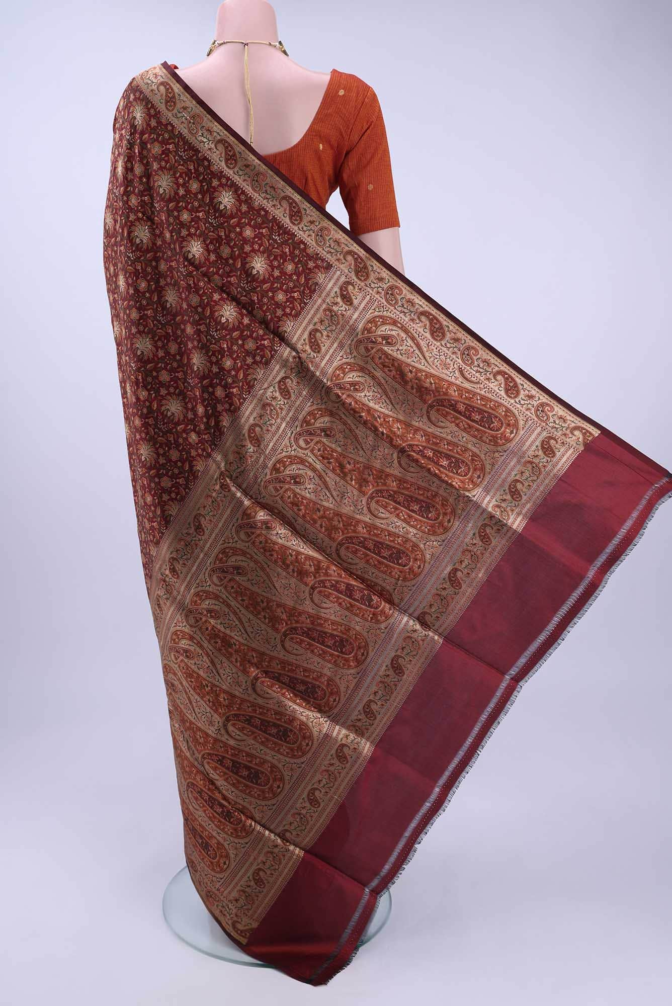 Brown Baluchari Silk Saree