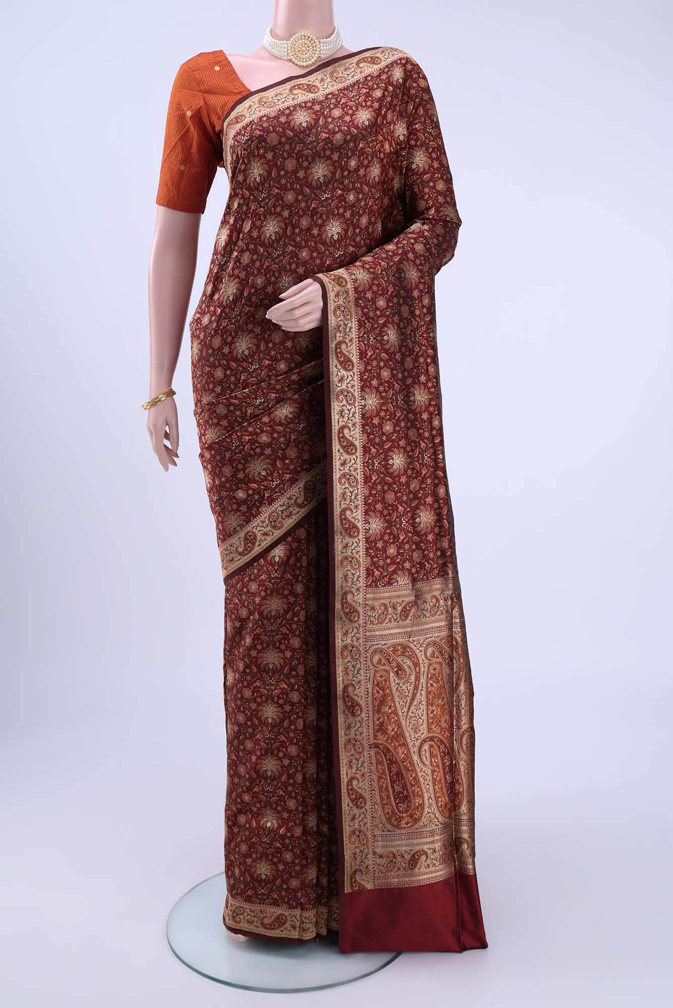 Brown Baluchari Silk Saree
