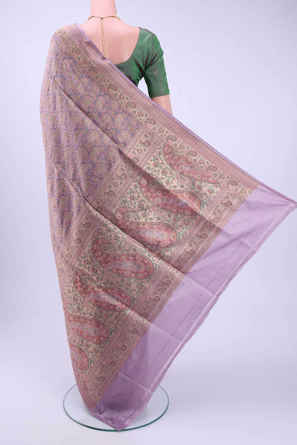Lavender Baluchari Silk Saree