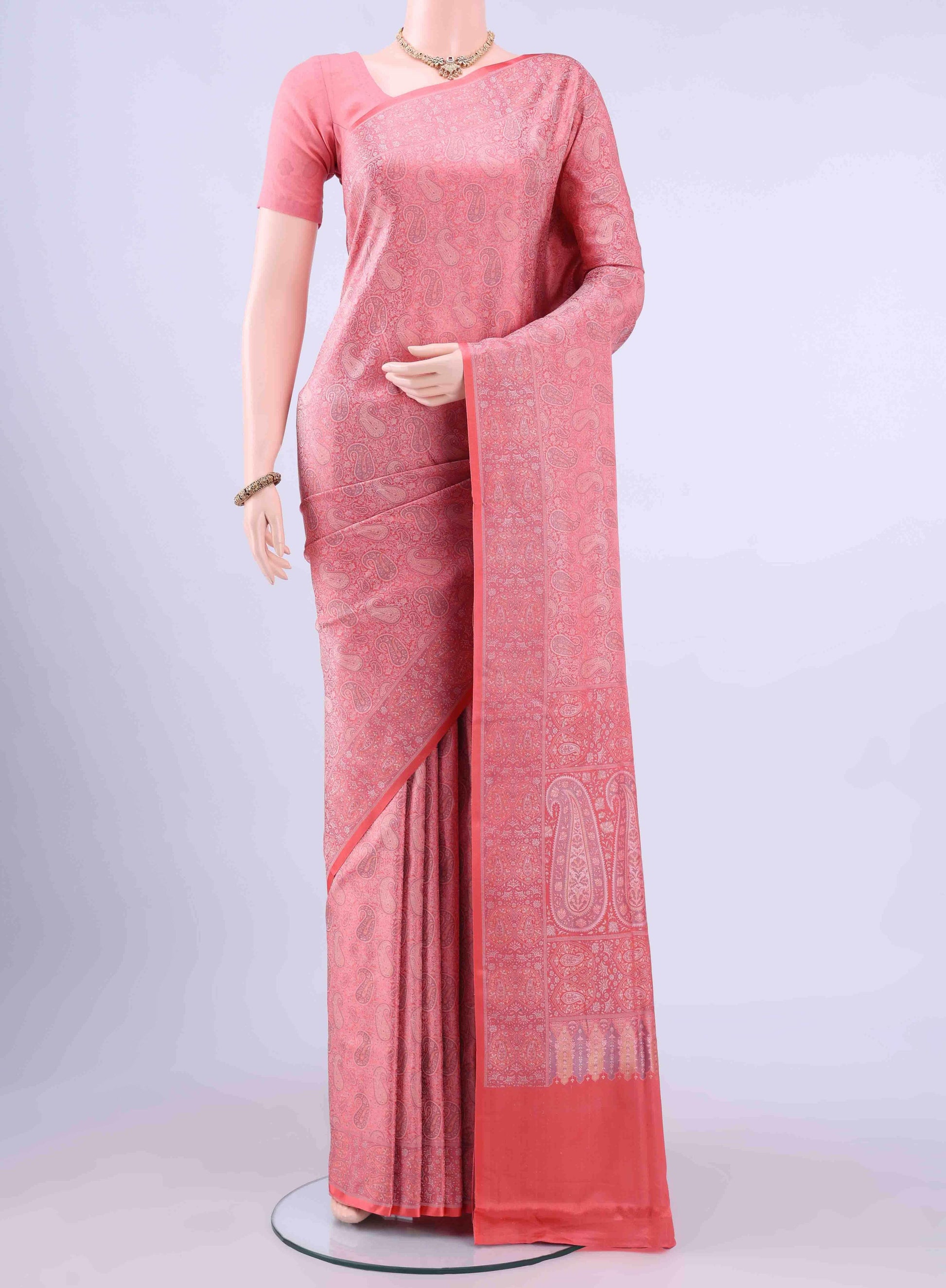 Peach Banarasi Saree