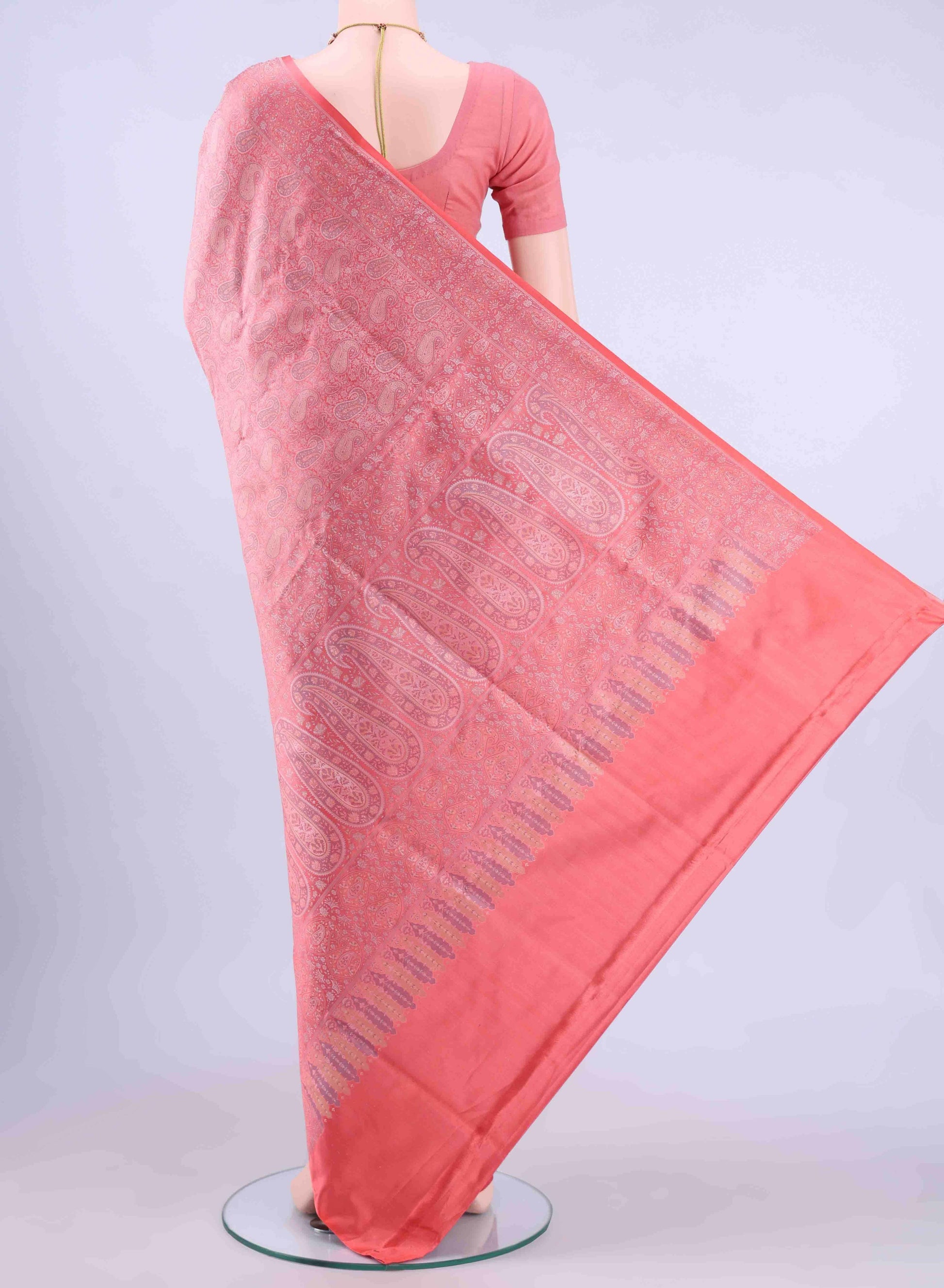 Peach Banarasi Saree