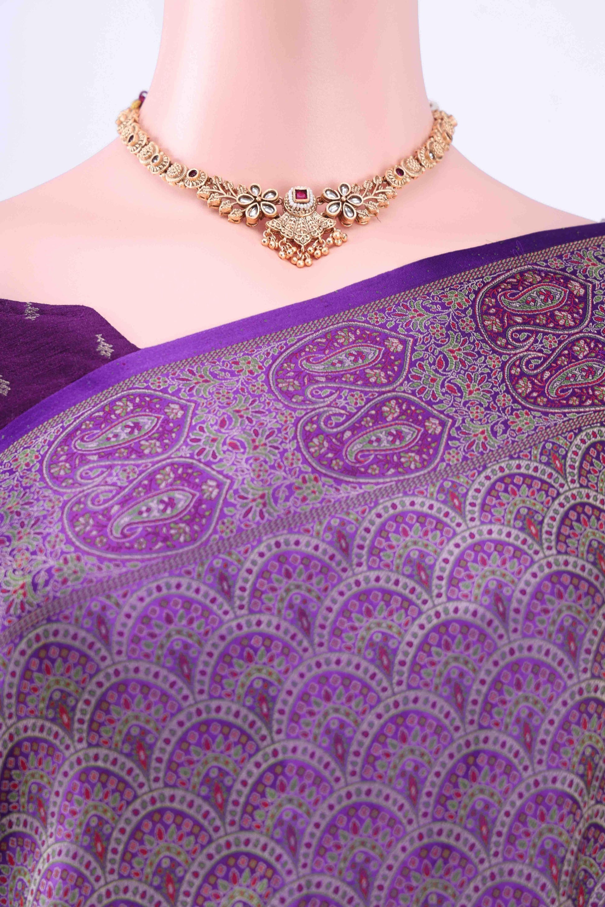 Purple Banarasi Saree