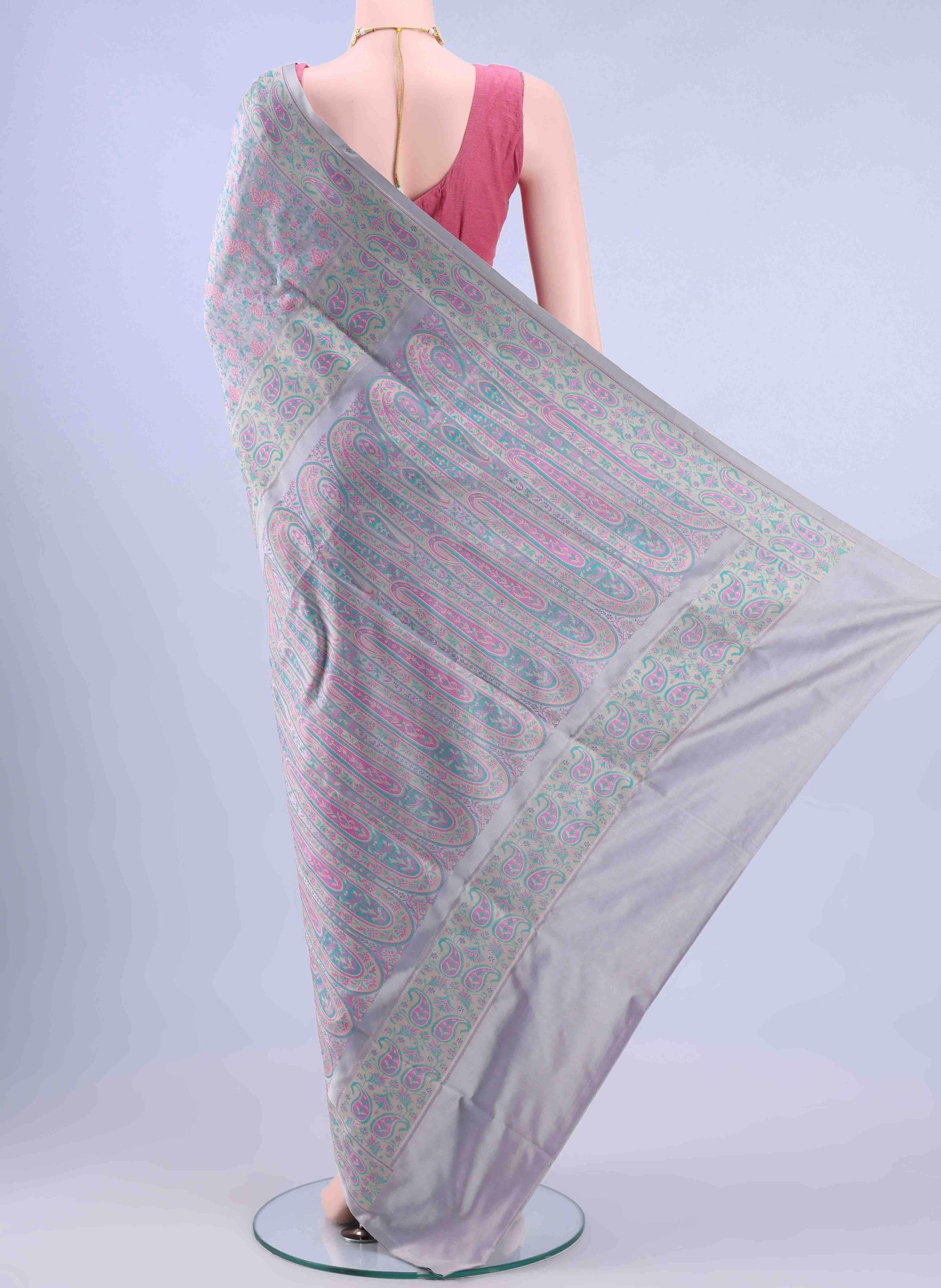 Silver Banarasi Saree