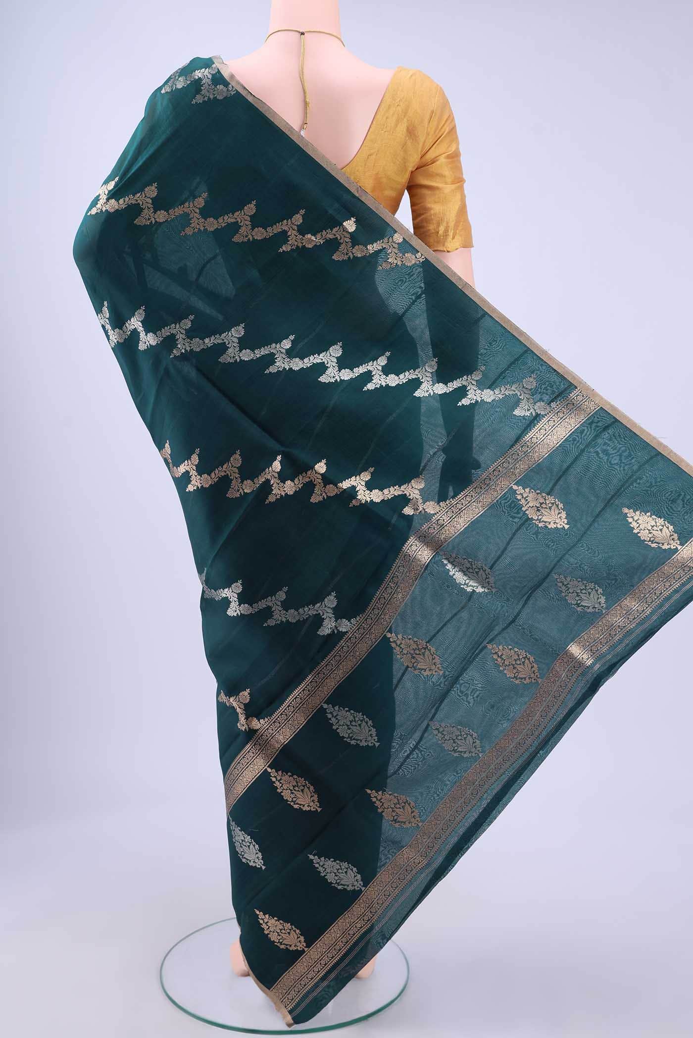 Blue Pure Organza Silk Saree