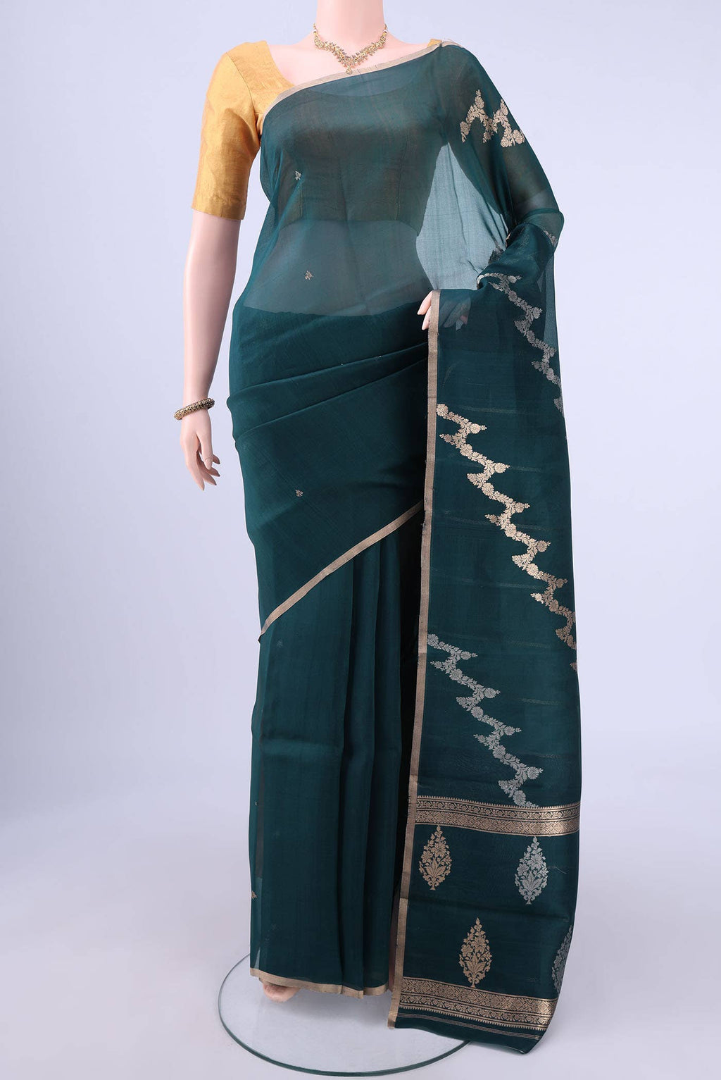 Blue Pure Organza Silk Saree
