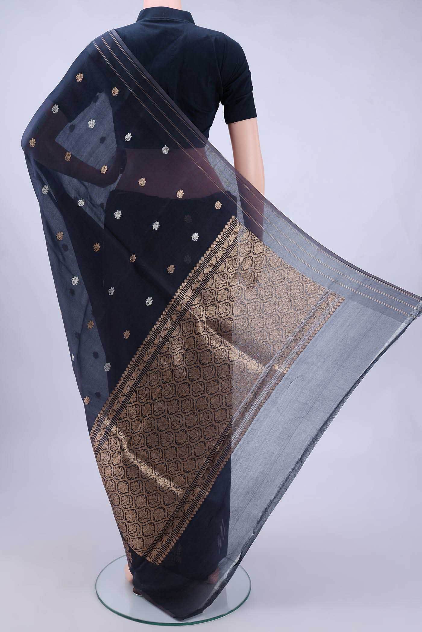 Burgundy Banarasi Saree