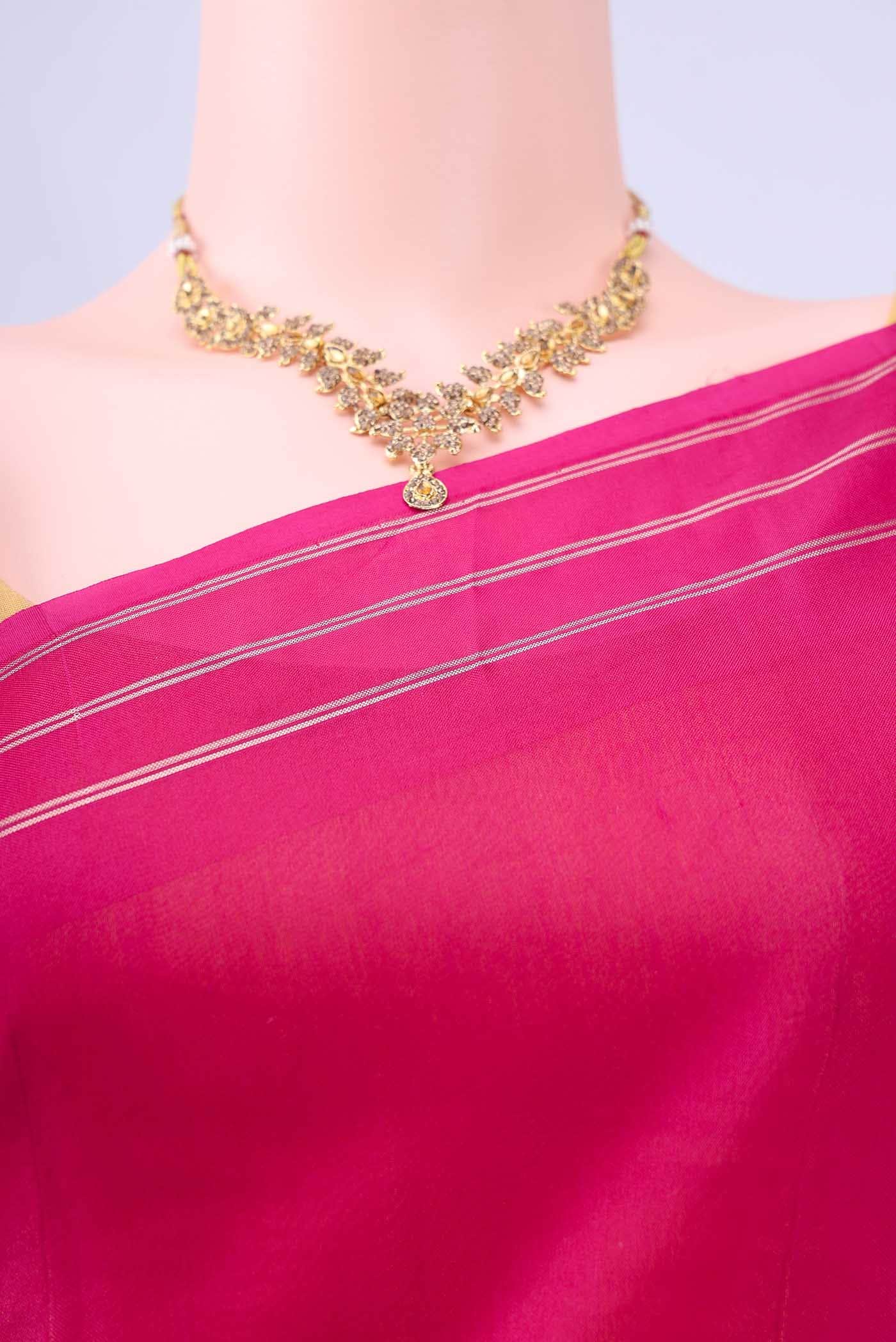 Dark Pink Organza Silk Saree
