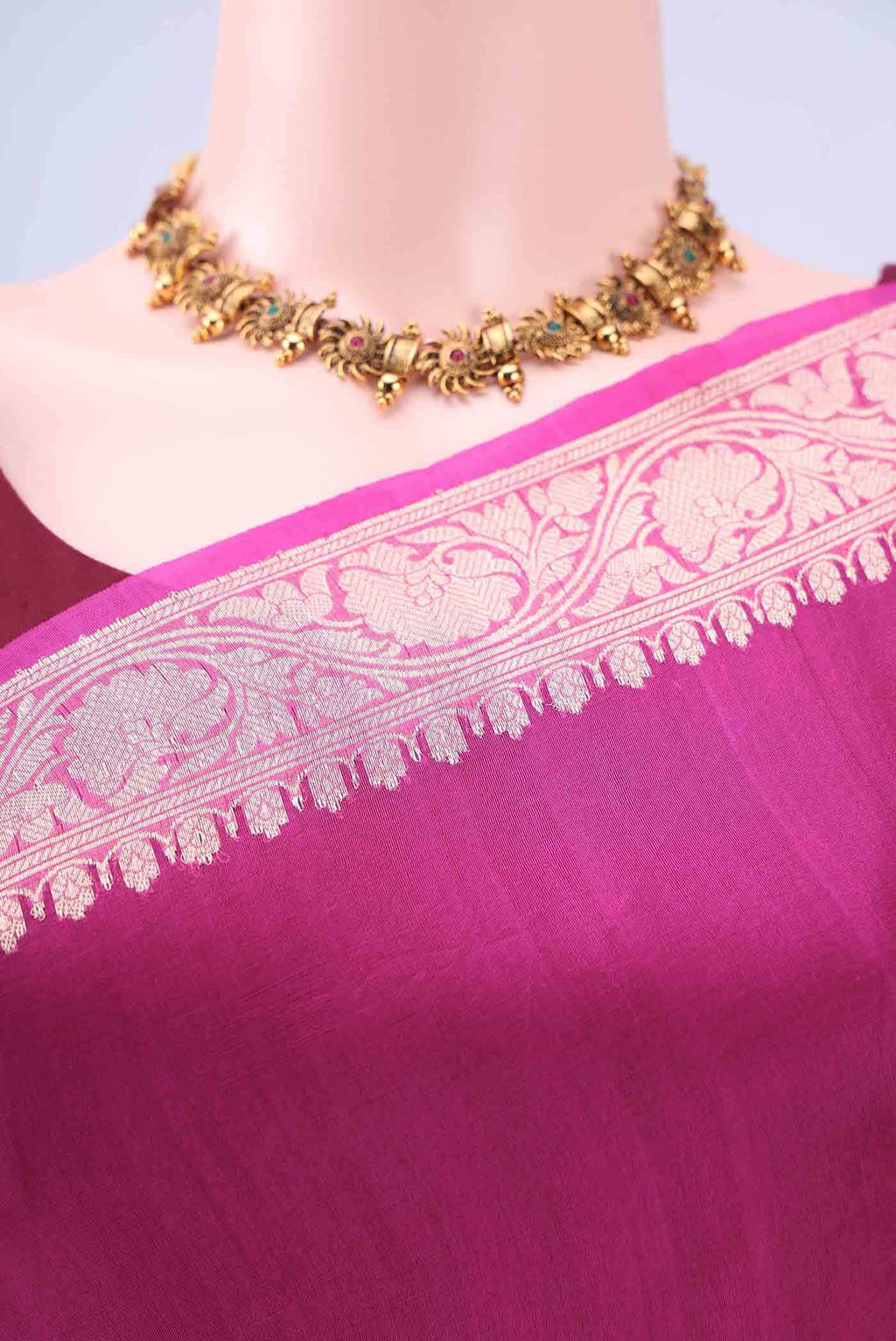 Burgundy Pure Organza Silk Saree